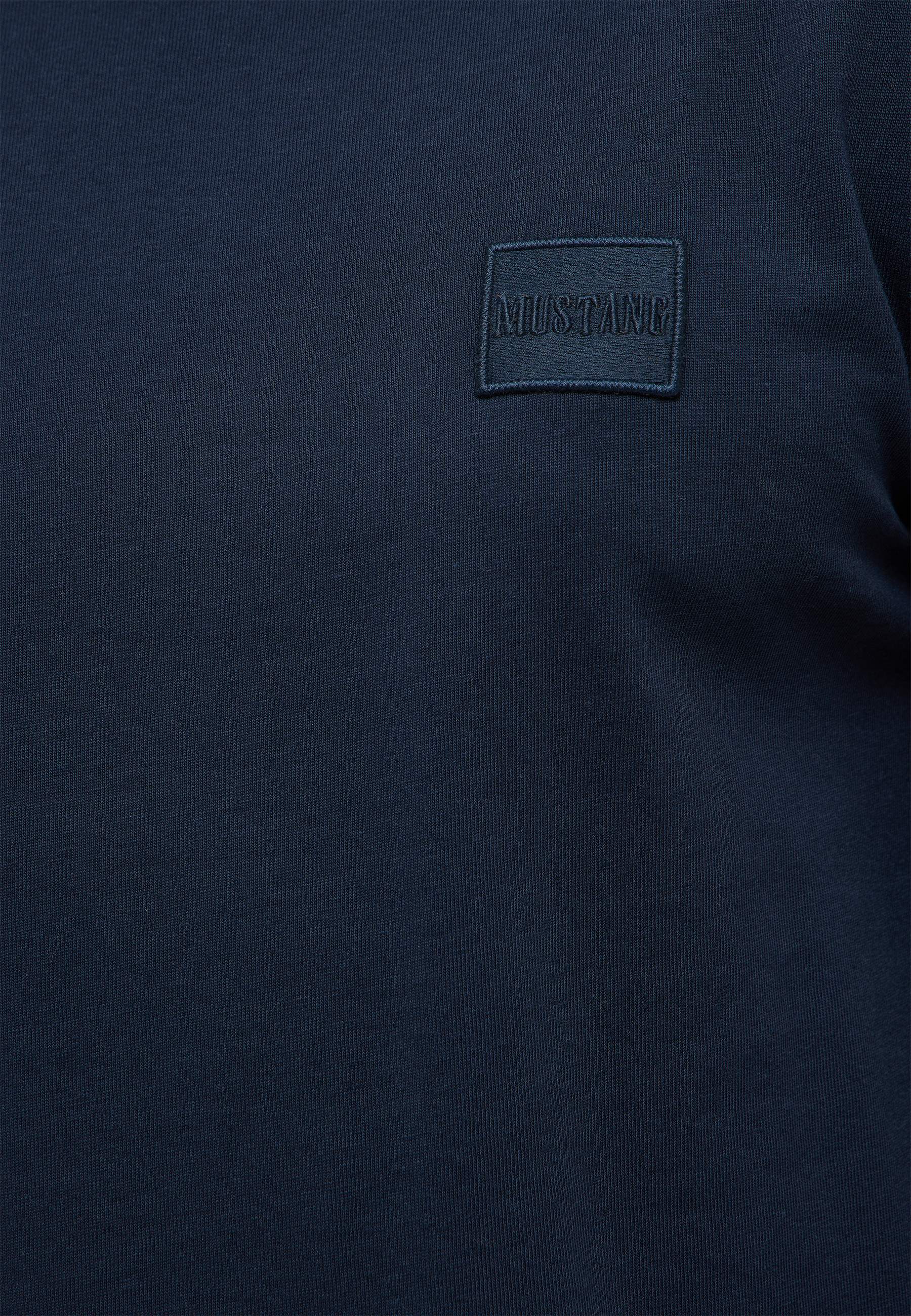 navy blue, T-Shirt, Patch, Mustang, textured fabric