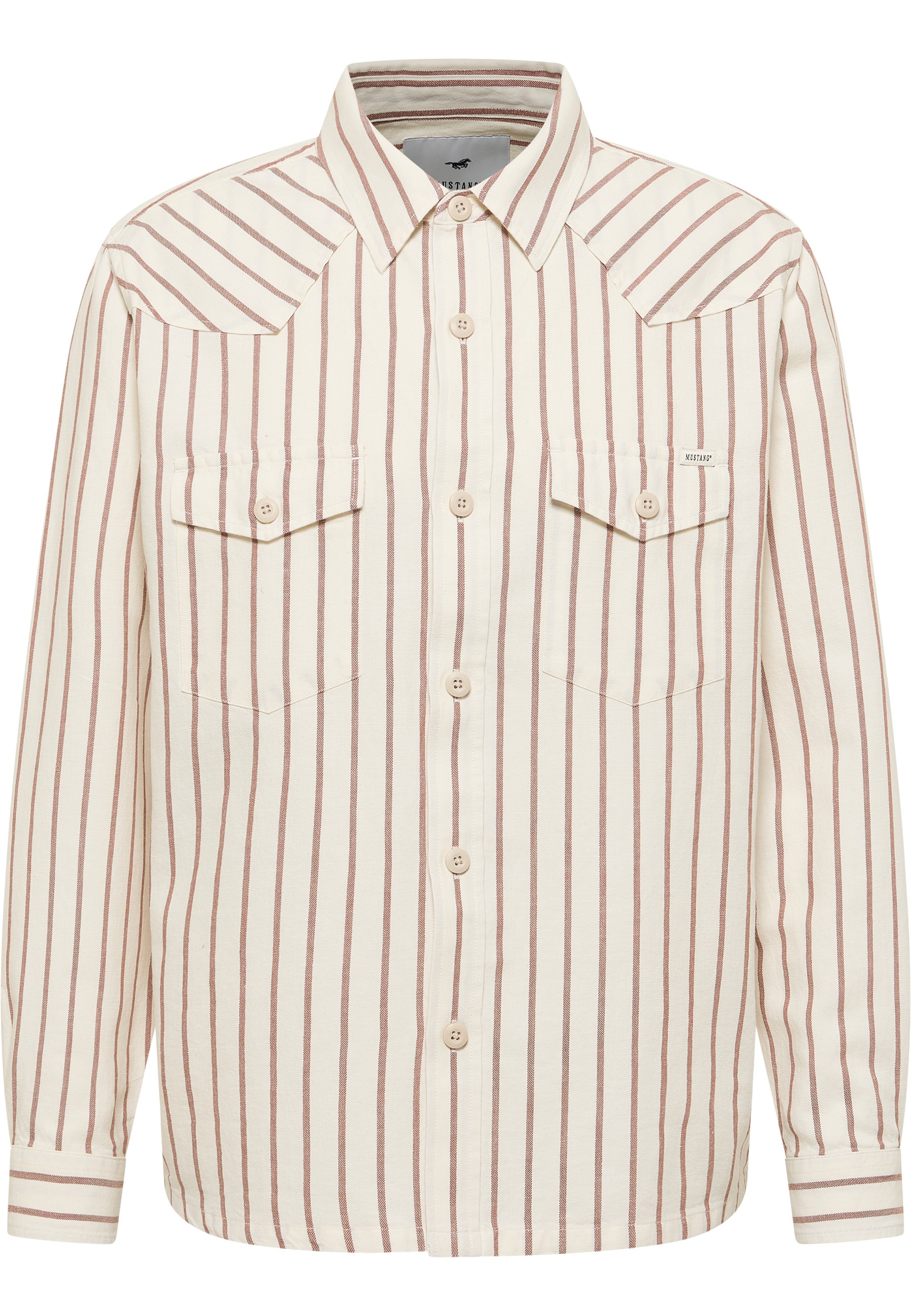 Mustang Herren Langarmhemd Style Branson, braun