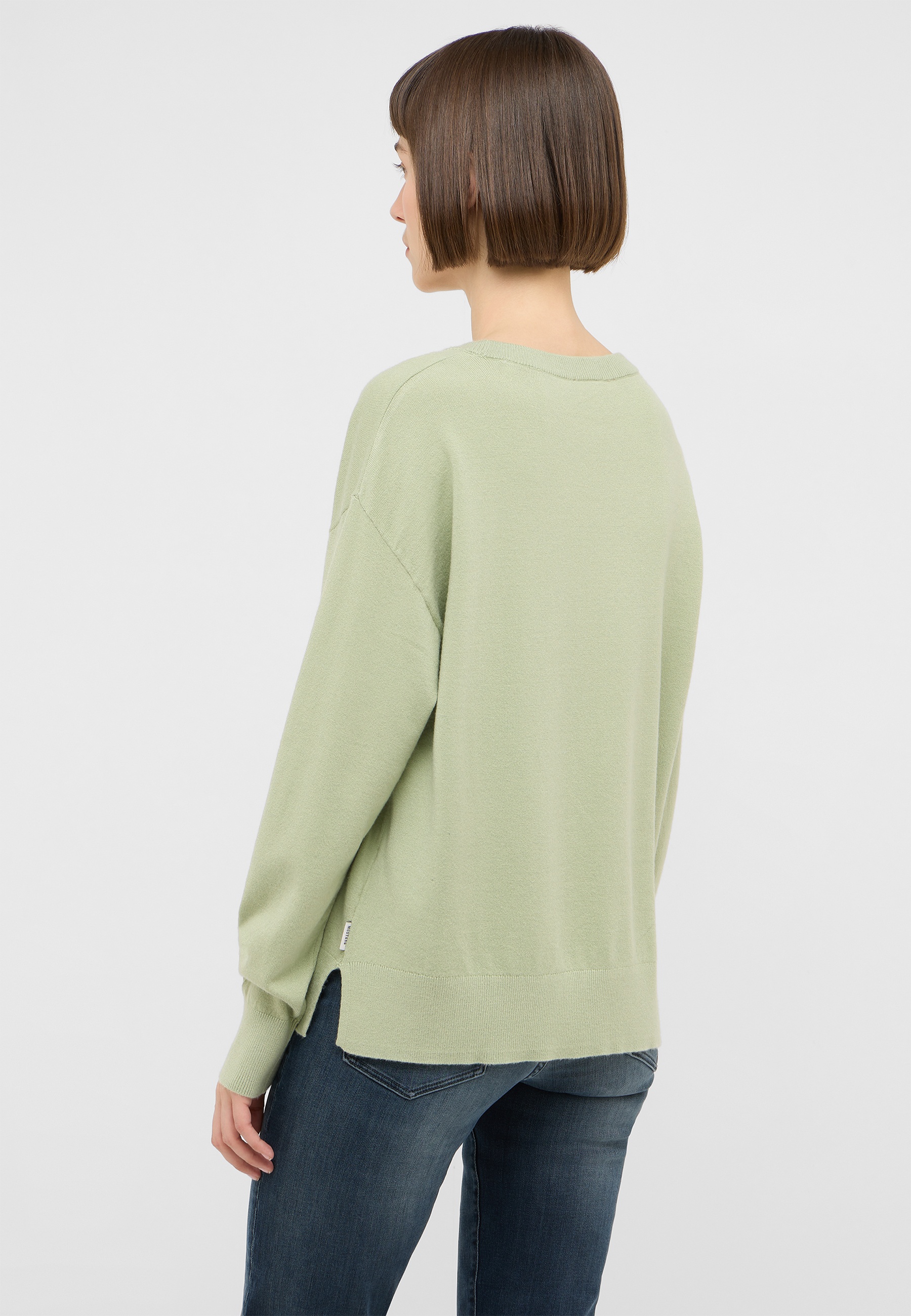 Pullover, Pullover, Langarm, Grün, Rundhals