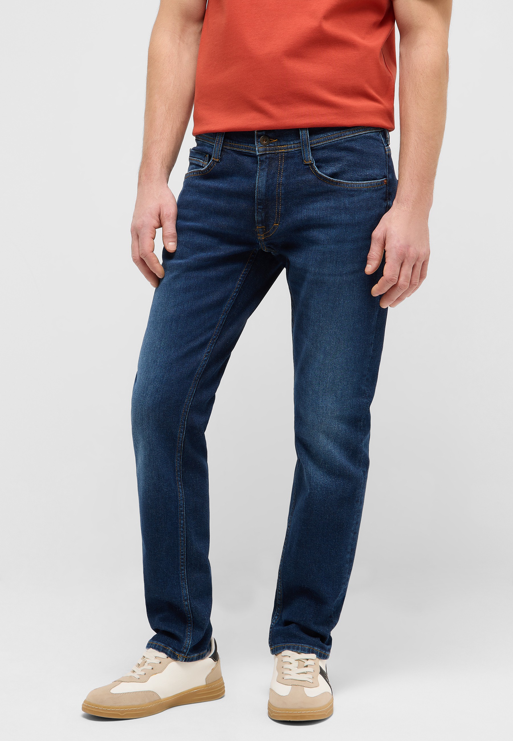 jeans, Denim, Straight fit, Mittelblau, freizeithose