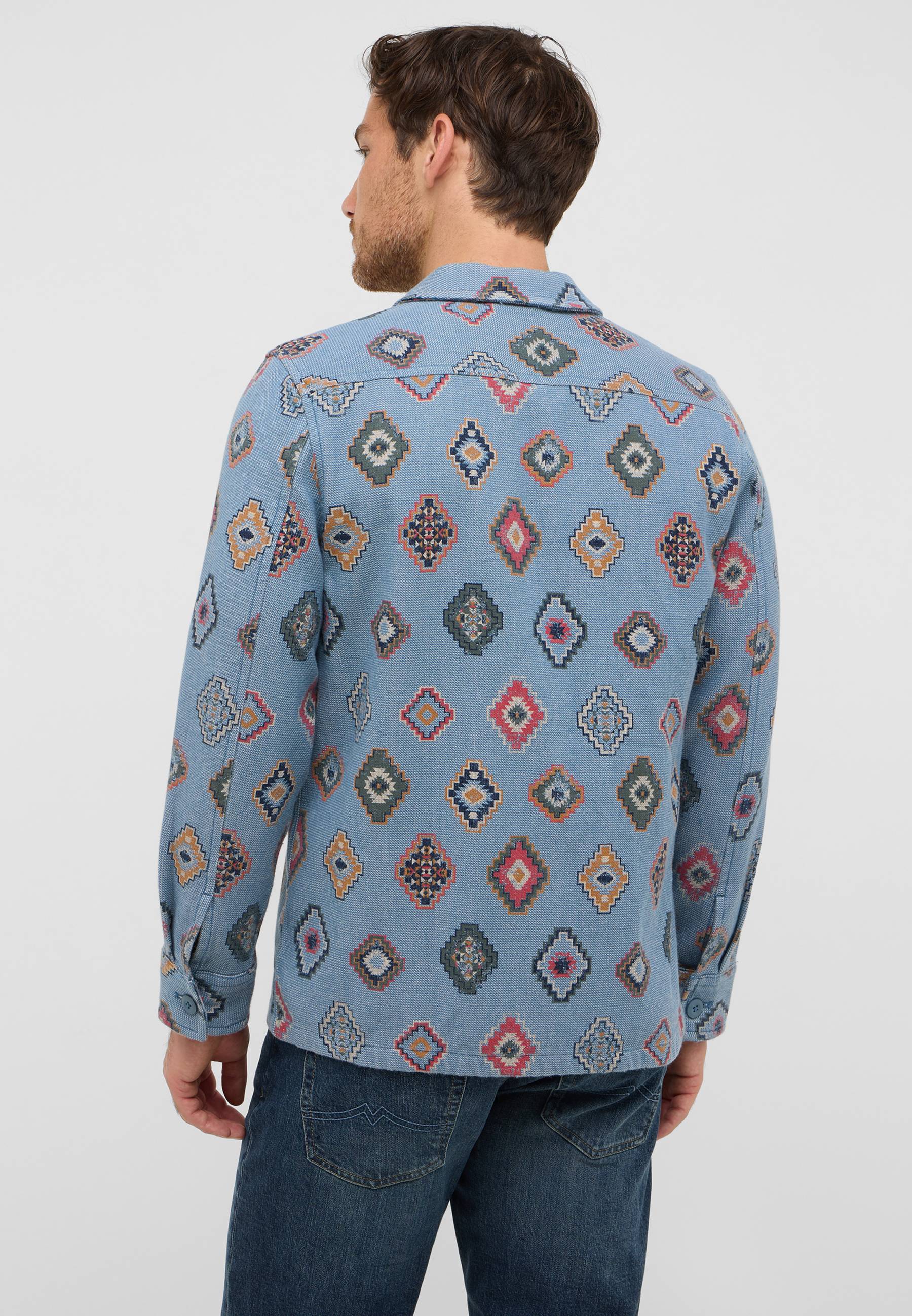 Langarm, Muster, Hemd, Mann, Person