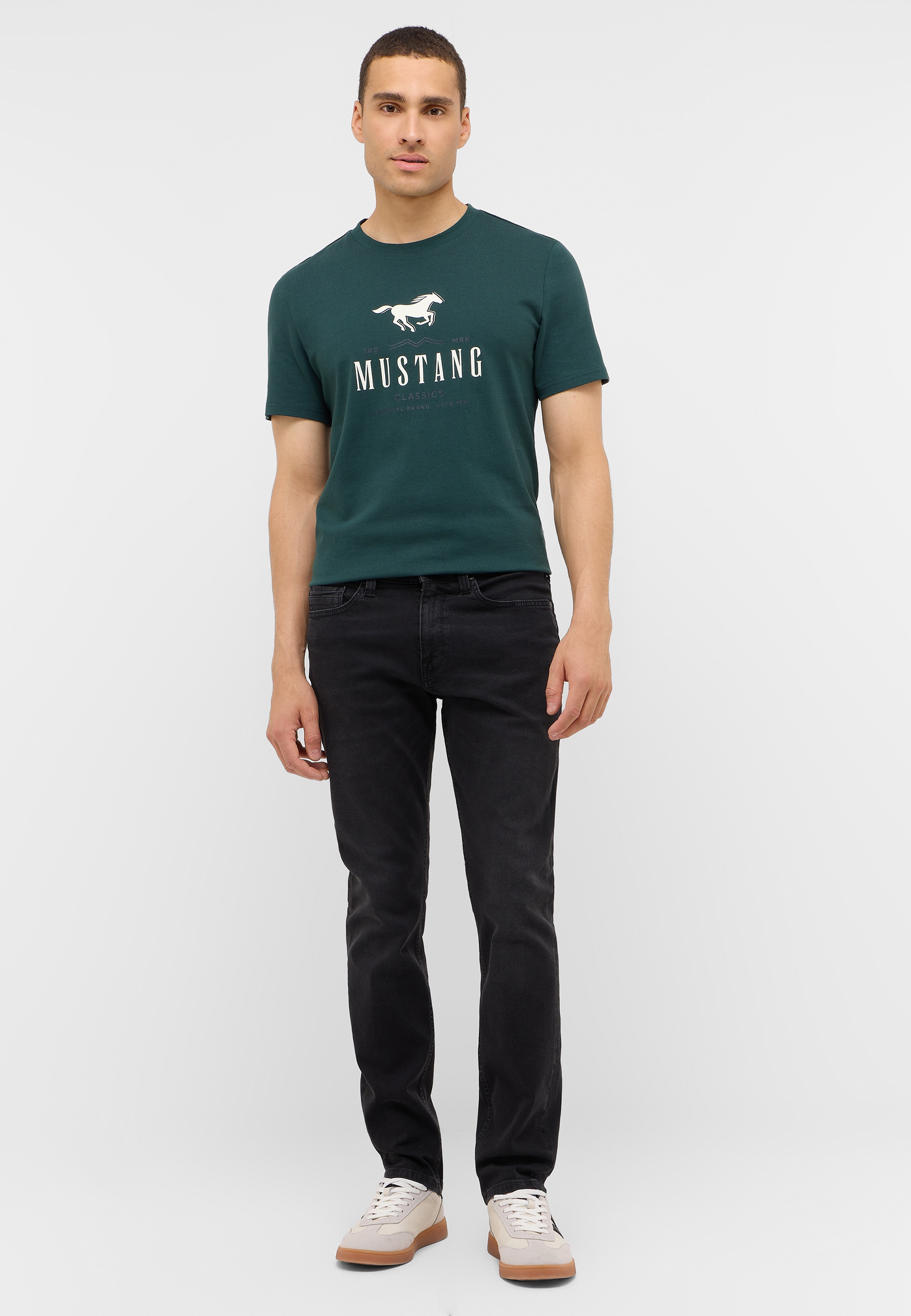 T-shirt, Hosen, Person, Stehend, Hemd