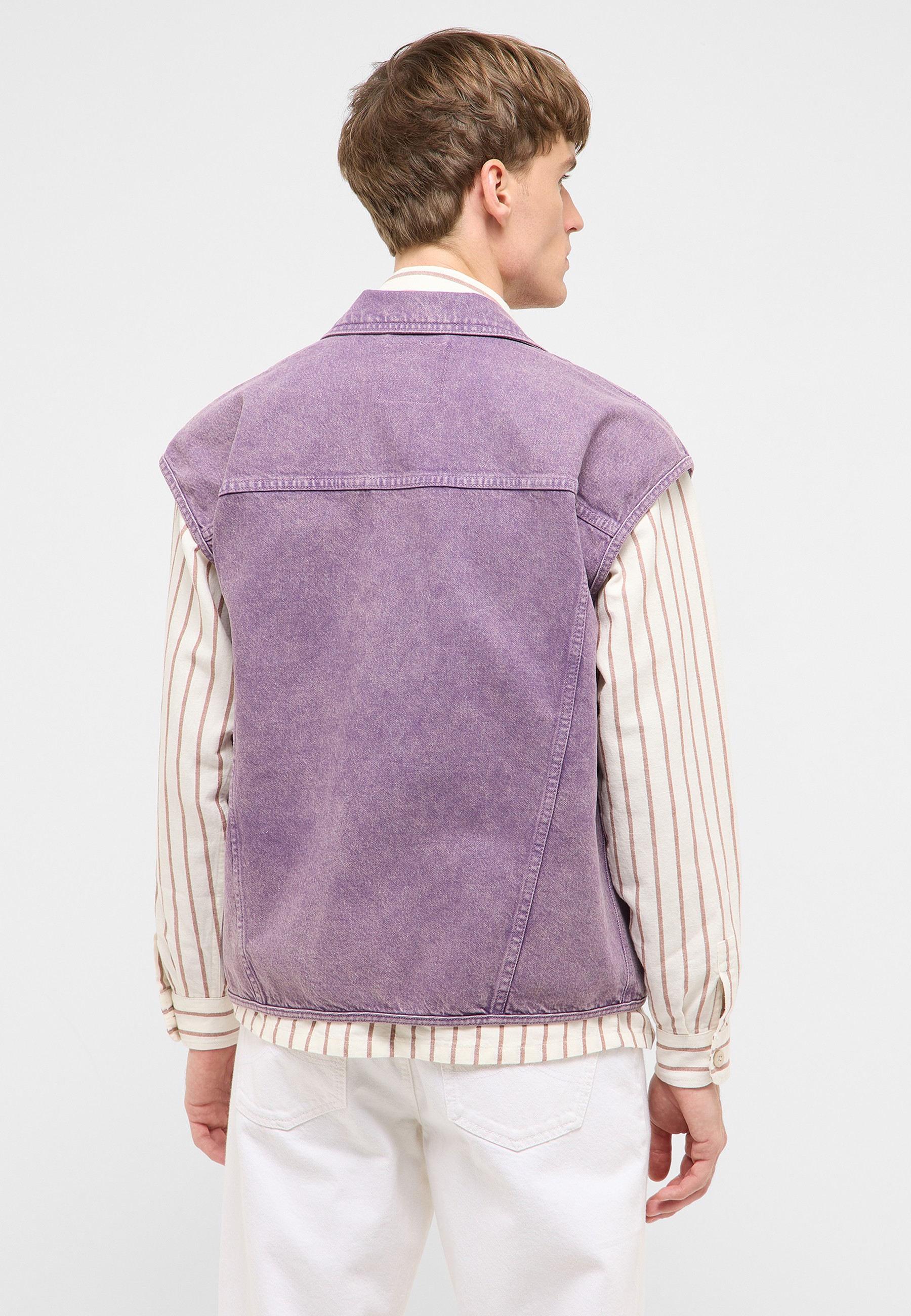 Weste, Jeansweste, Lila, Lila-Jeansweste, Oversize