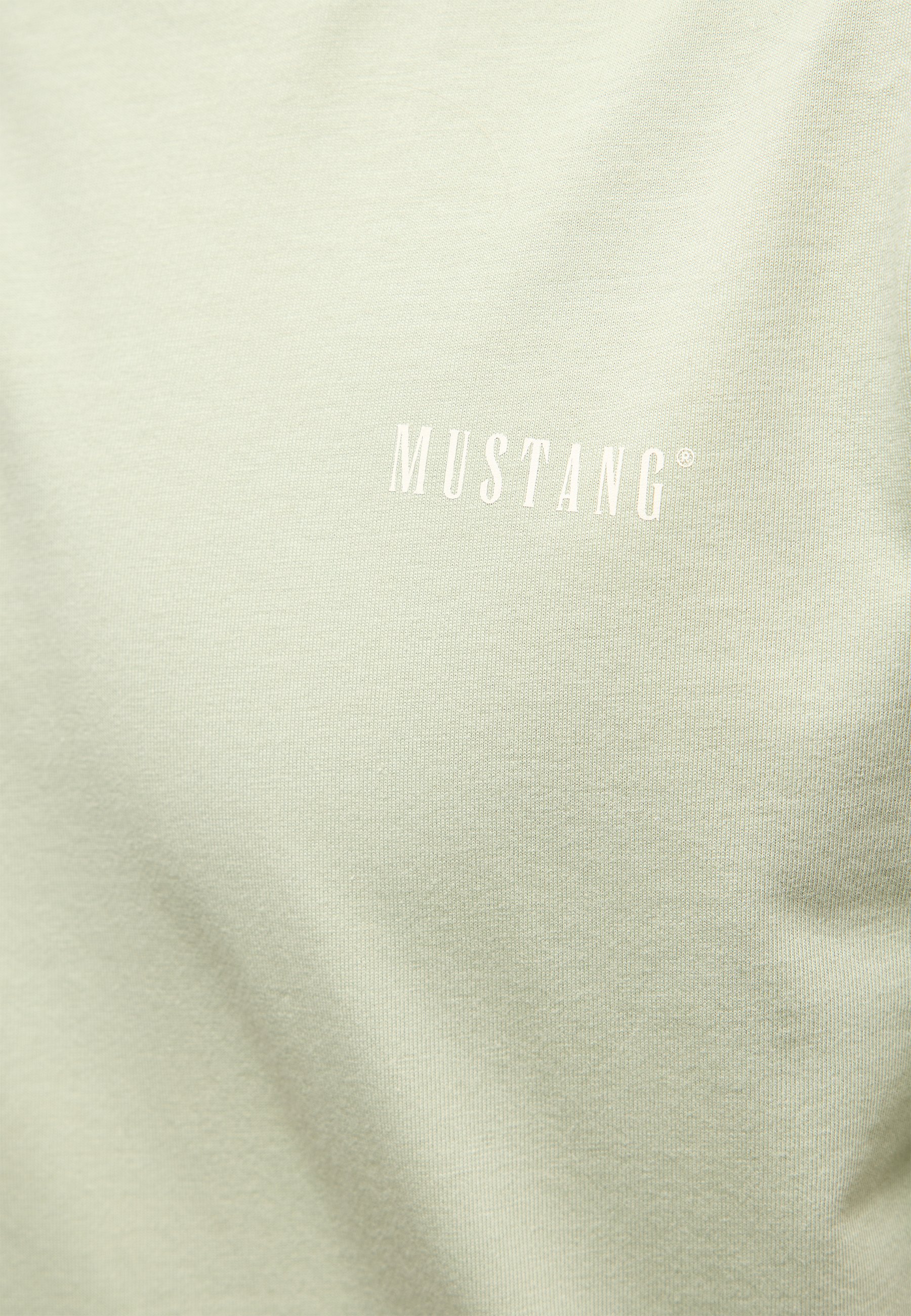 T-Shirt, Mustang logo, Crew neck, Plain knit, beige