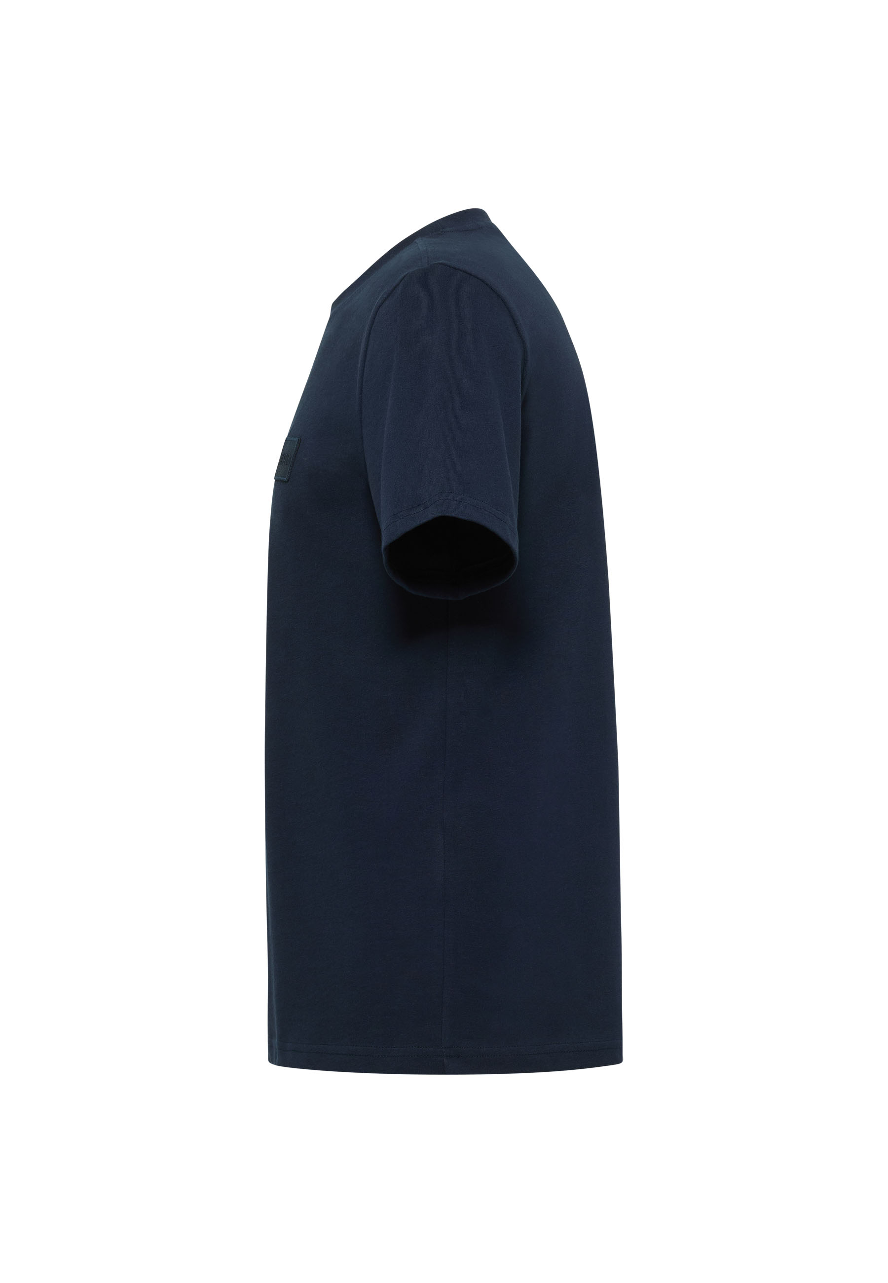 T-Shirt, Kurzarm, Navy, Uni-Farbe, Rundhals