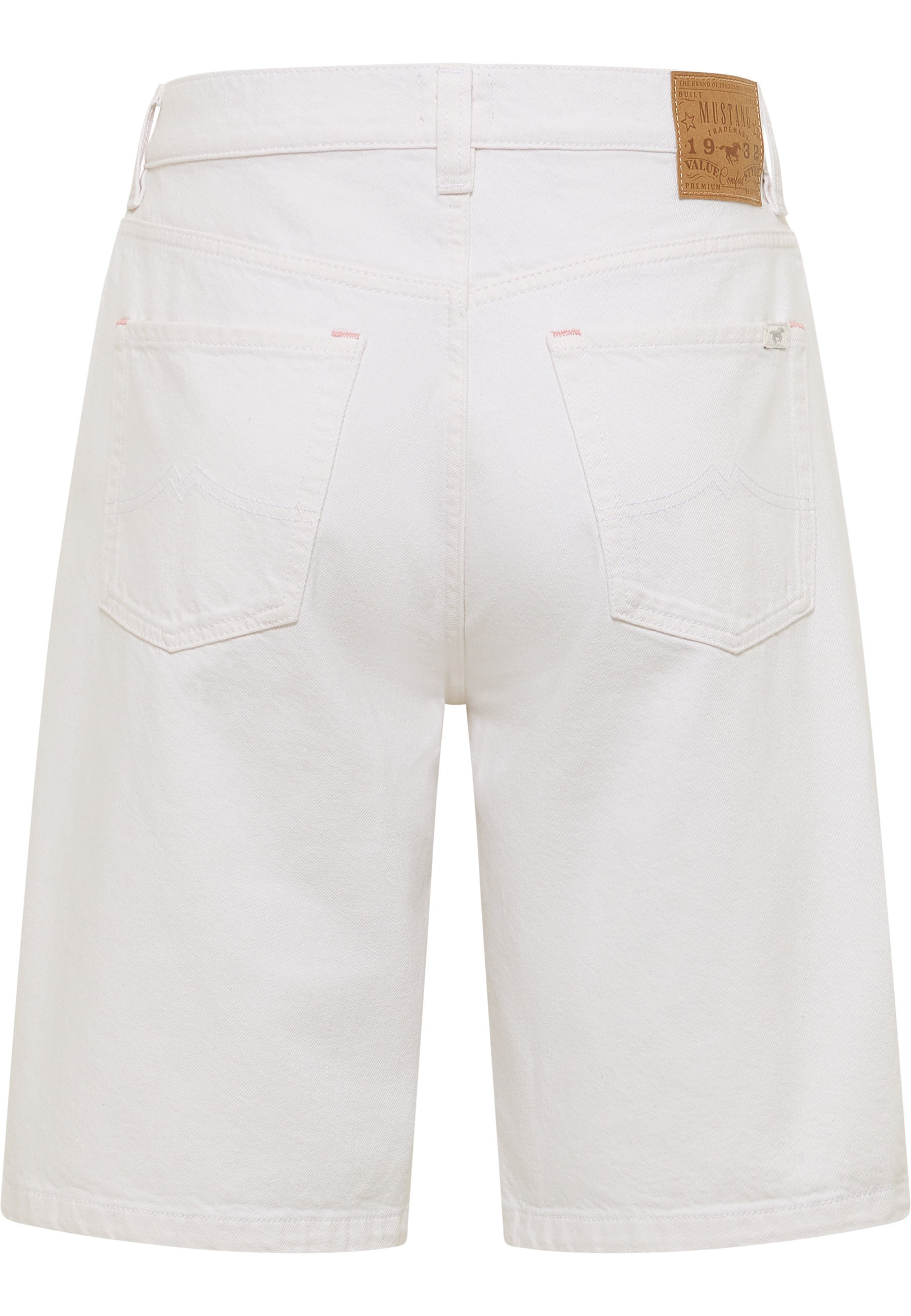 shorts, white, denim, back pockets, cotton