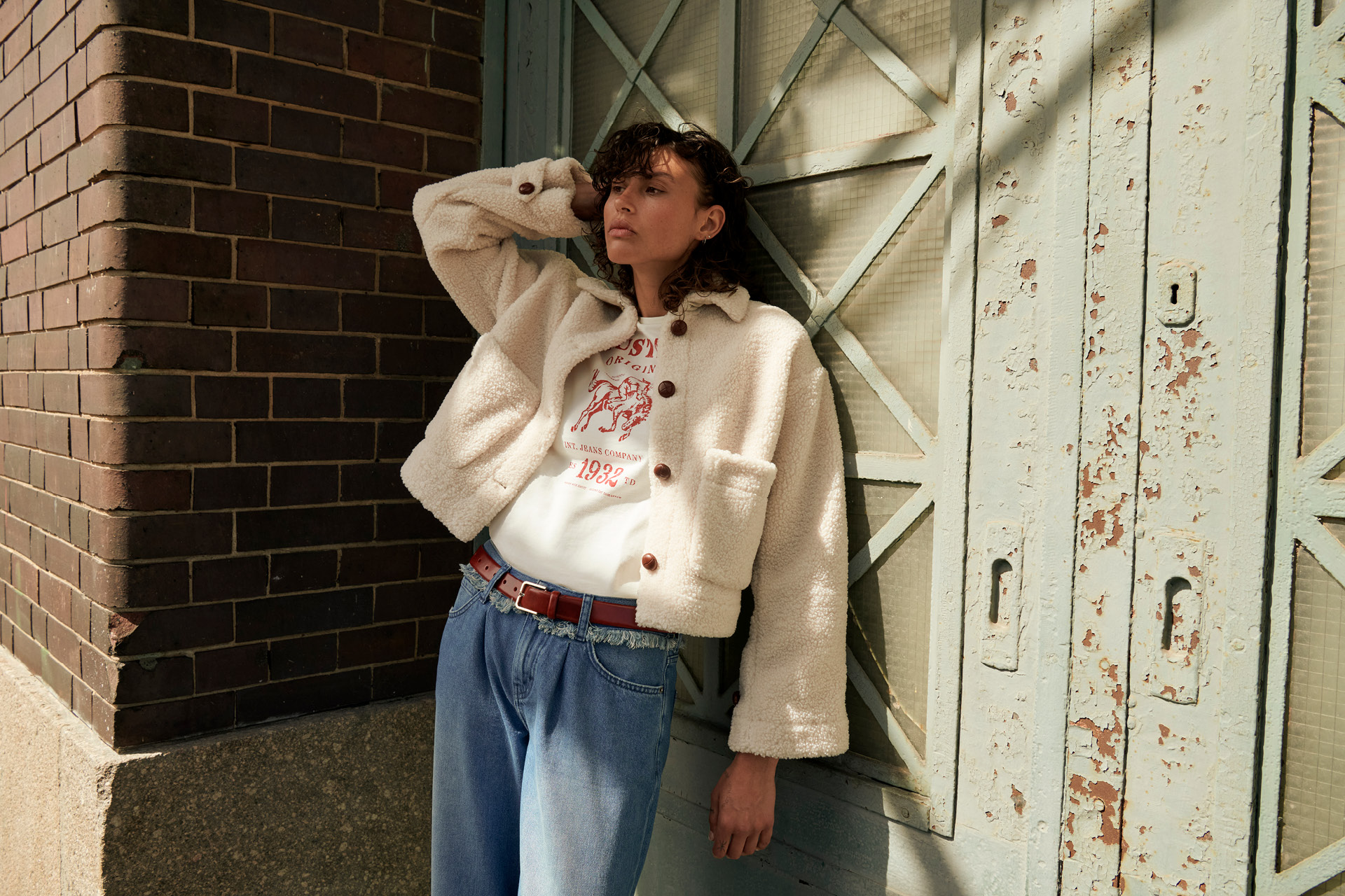 Hosen, Pullover, Langarm, Jeans, Bluse