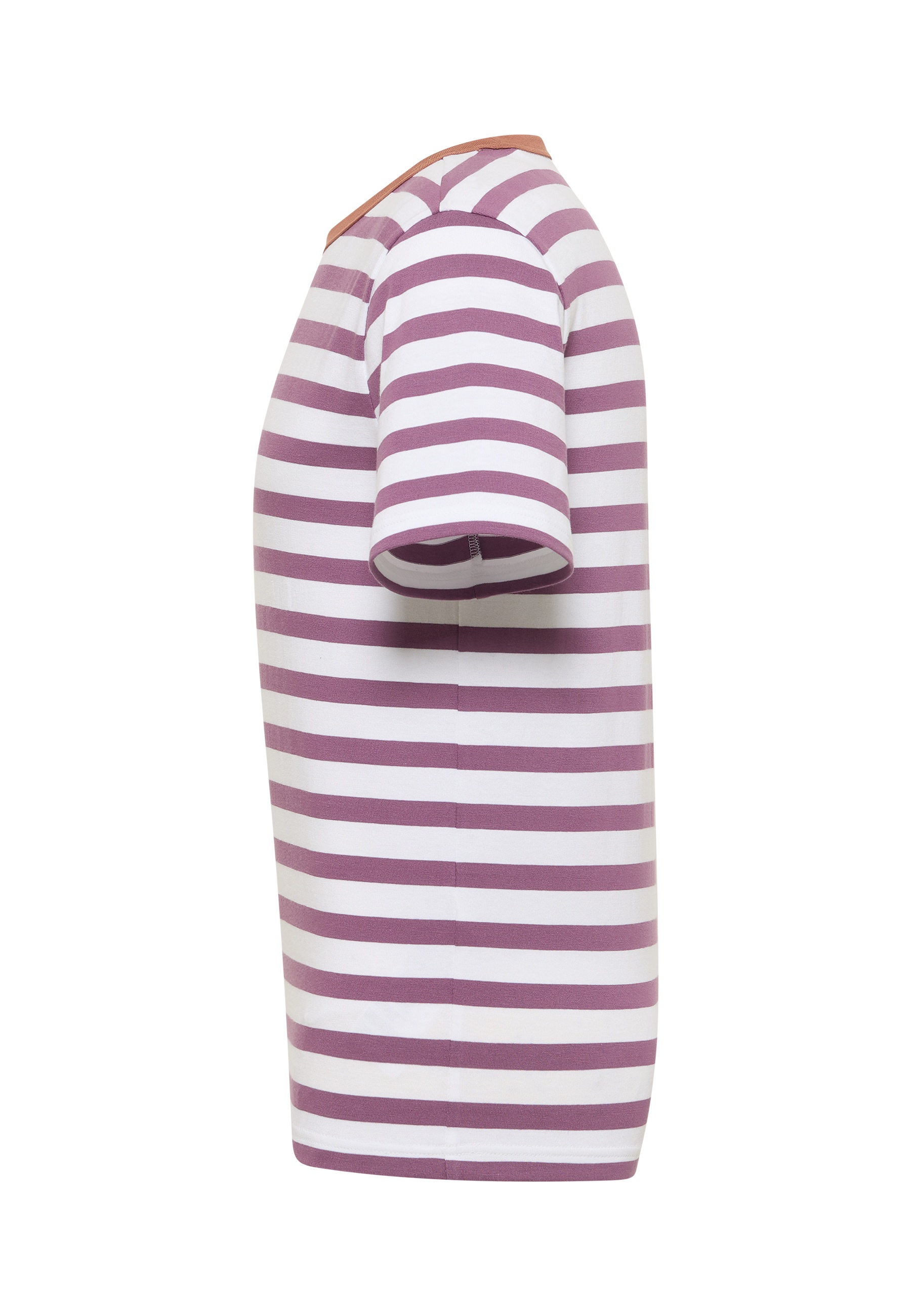 T-Shirt, Streifen, Kurzarm, Ringsel, Rosa-Lila