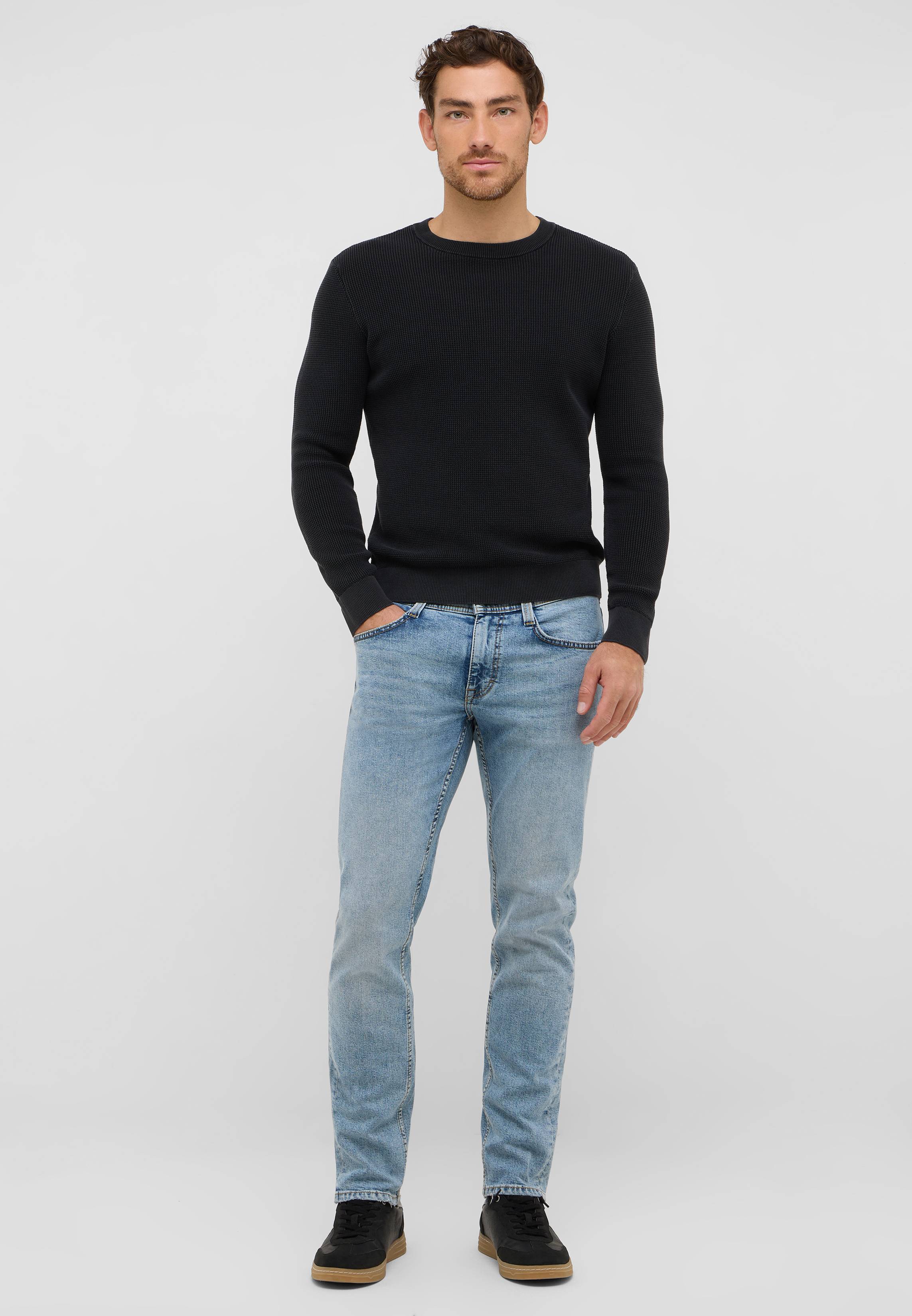 Hosen, Langarm, Jeans, Mann, Person
