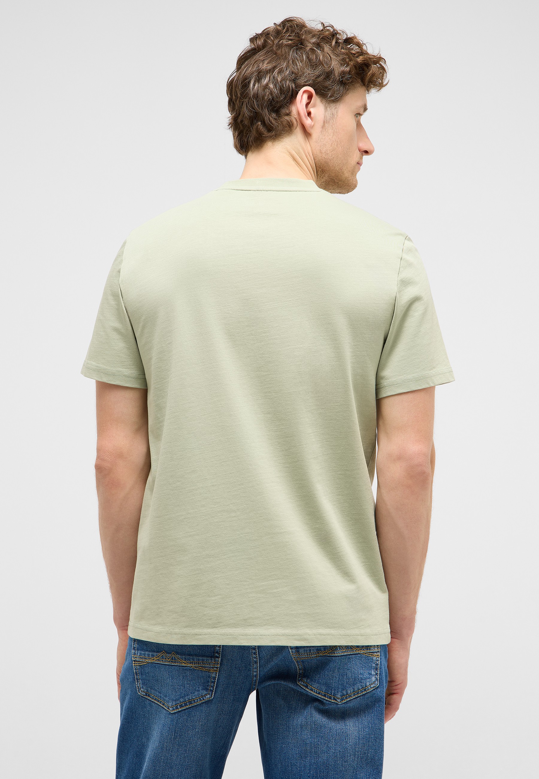 T-Shirt, Kurzarmshirt, Rundhals, Uni, Hellgrün