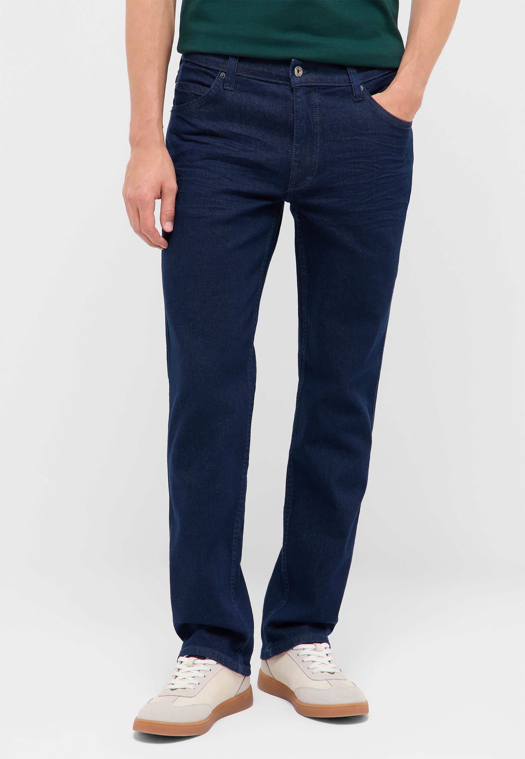 Hose, Jeans, Navy, Straight Leg, Kante