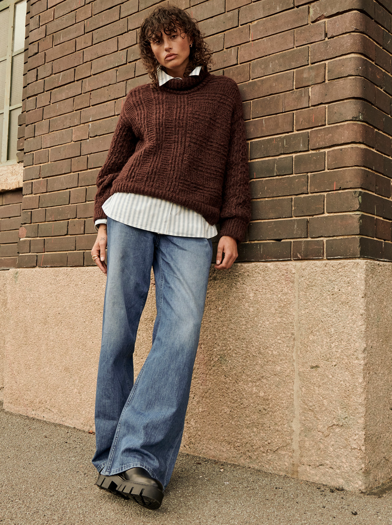 Bekleidung, Hosen, Strickwaren, Pullover, Jeanshose