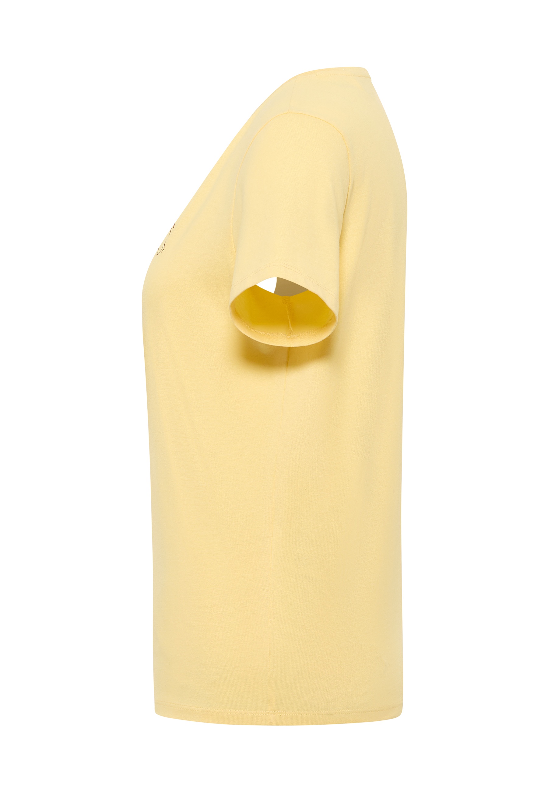 T-Shirt, Kurzarm, Gelb, Baumwolle, Plain