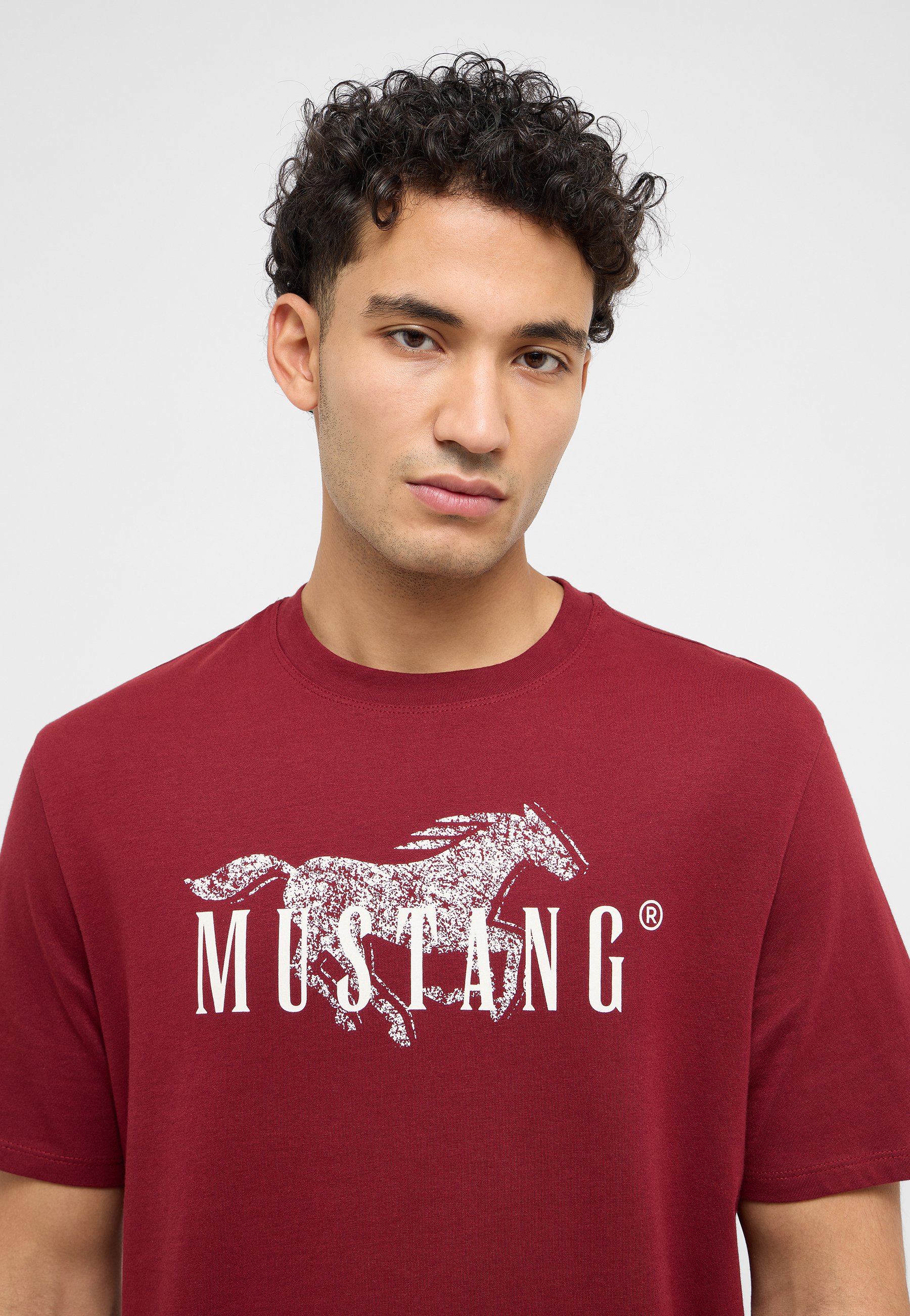 T-Shirt, Mustang, Rot, Kurzarm, Print