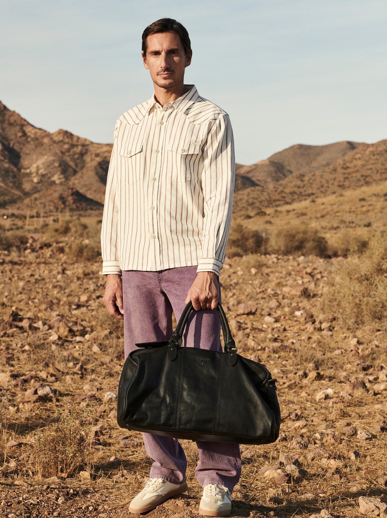 Hemd, Gestreift, Longsleeve, Herrenbekleidung, Ledertasche