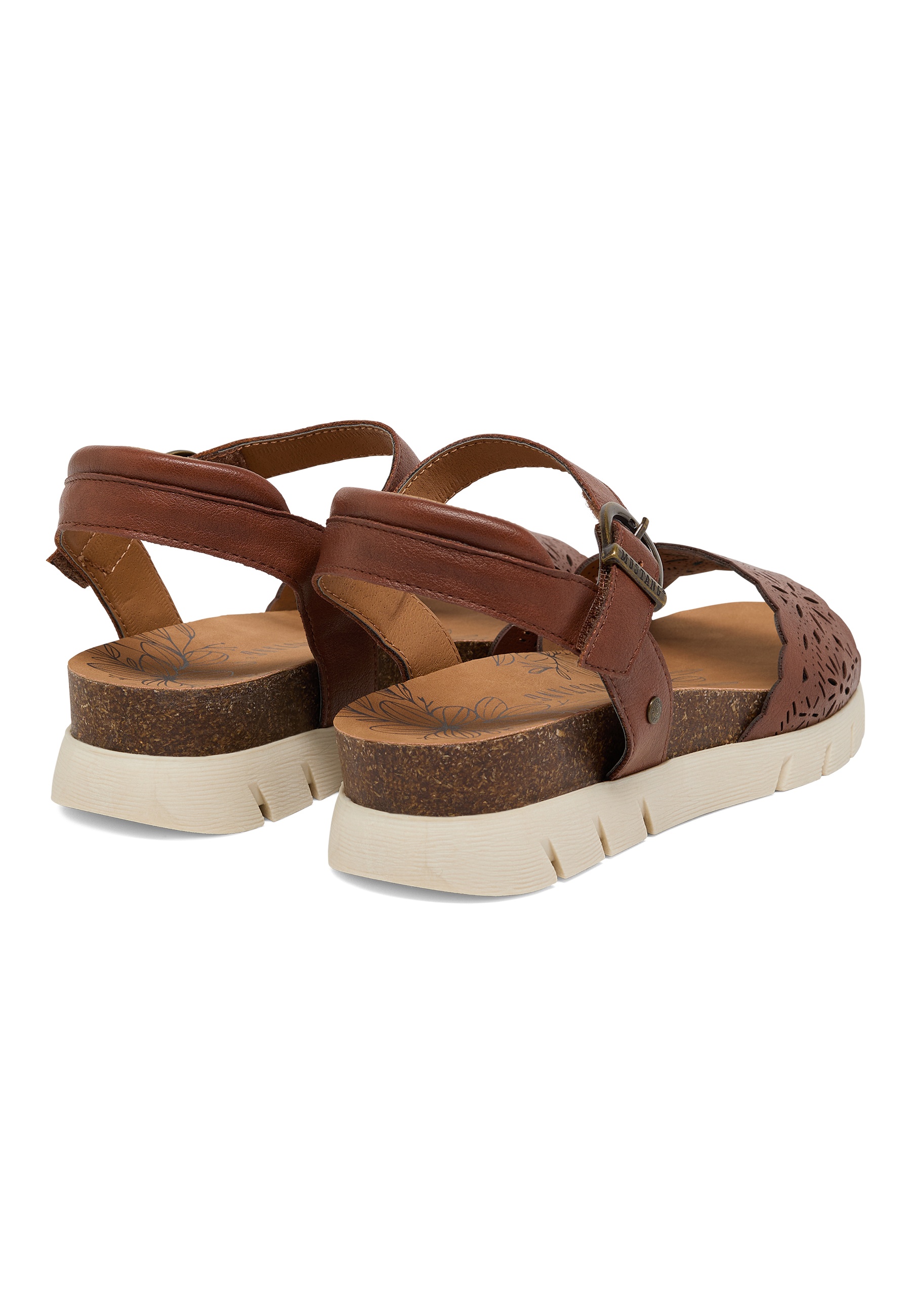 Sandalen, Birkenstock-ähnlich, Gevlechte Farbe, Schnalle, Korksohle