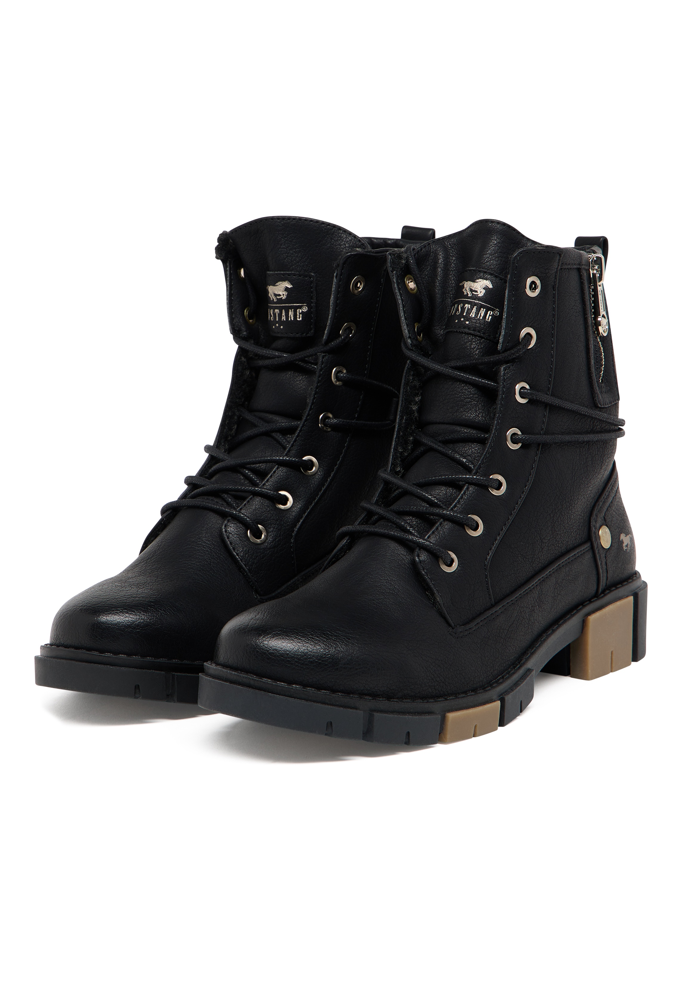 Stiefeletten, Stiefel, Lackleder, Schwarz, Gummisohle