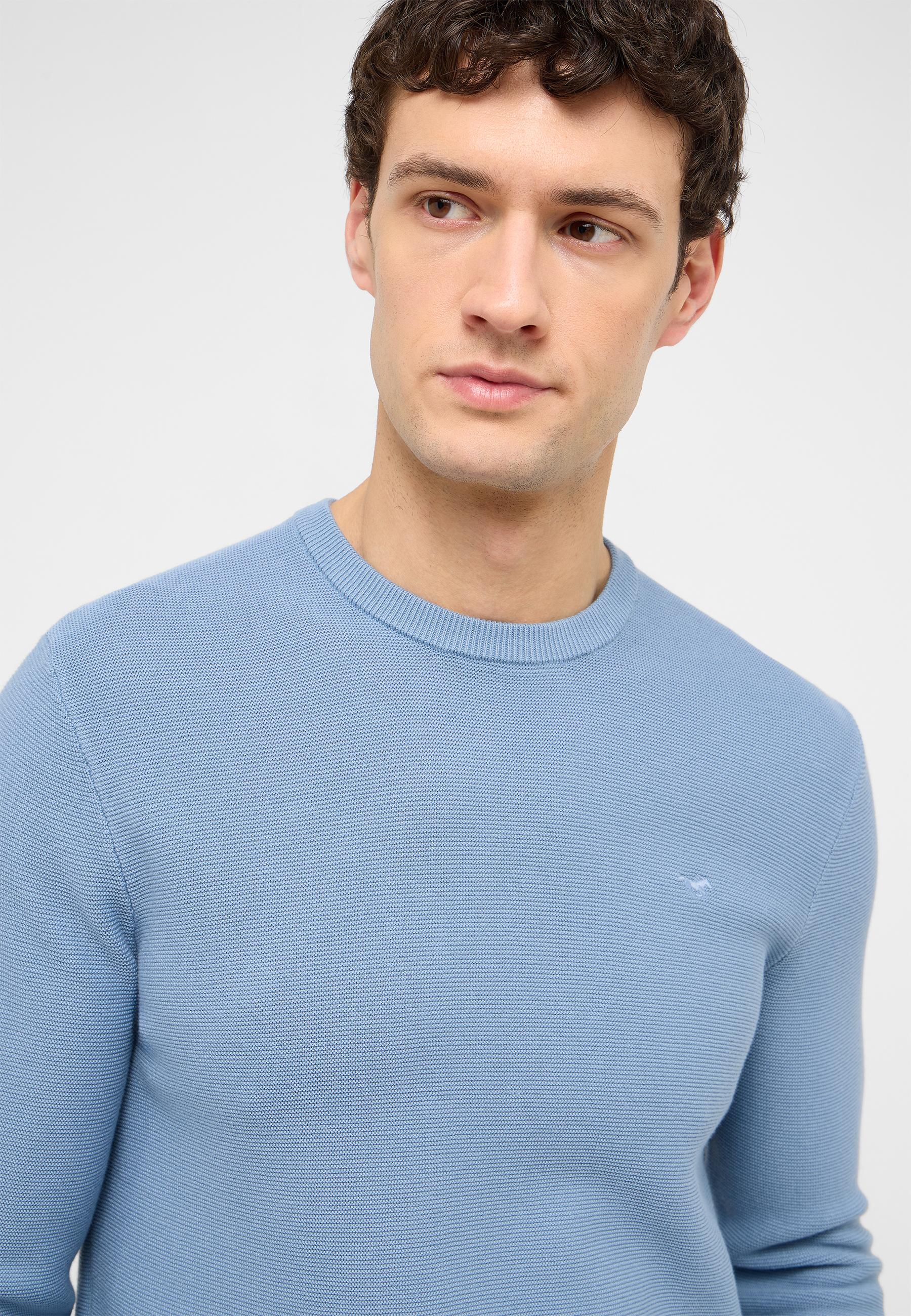 Pullover, Knitwear, Rundhals, Blaue Farbe, Grobstrick