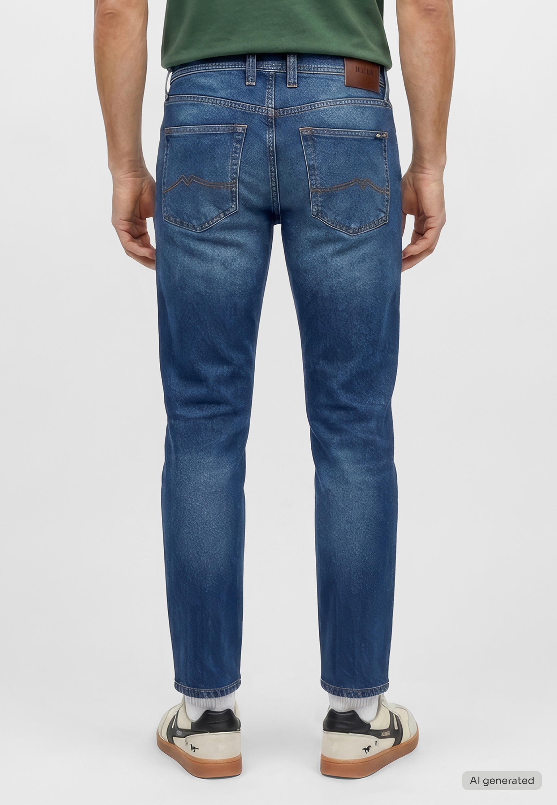 Jeans, Denim, Rückseite Taschen, Blaues Denim, Schmaler Schnitt