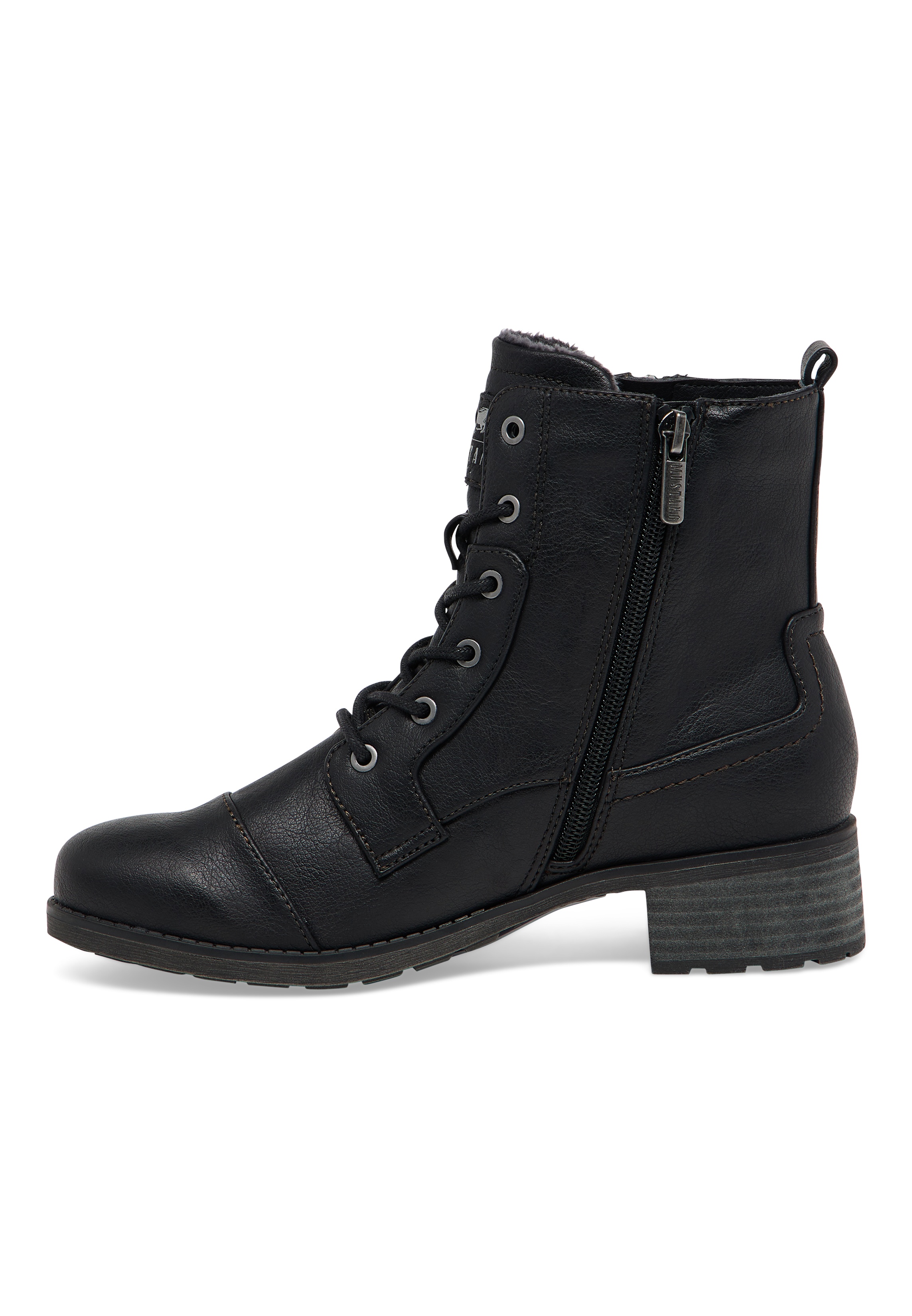 Stiefel, Stiefelette, Leder, Schwarz, Schnürstiefel