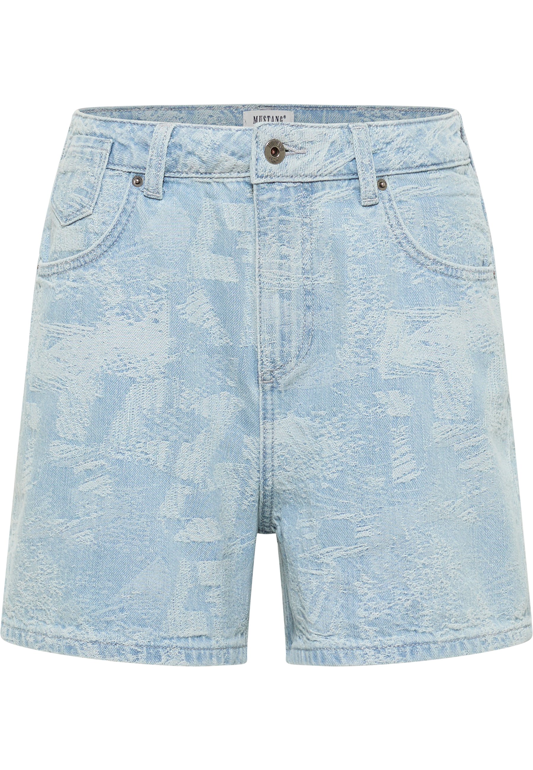 Mustang Damen Jeans-Short Style Charlotte Shorts, blau gebleicht