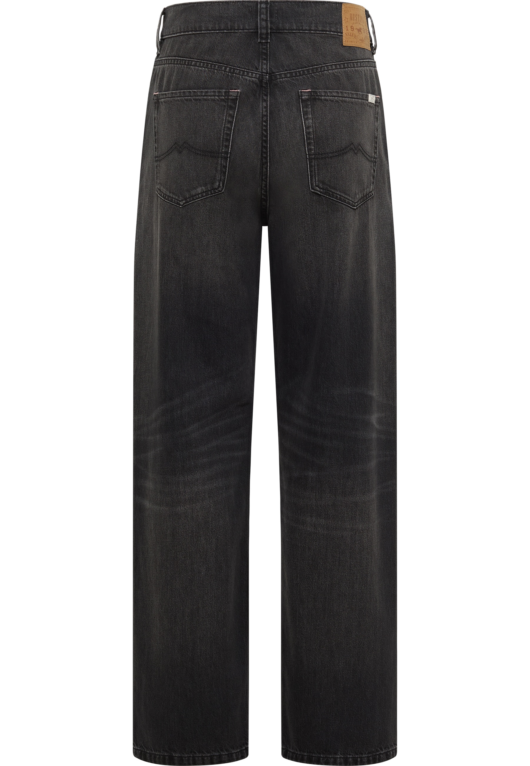 jeans, Denim, gerade Bein, Hintertaschen, dunkle Waschung