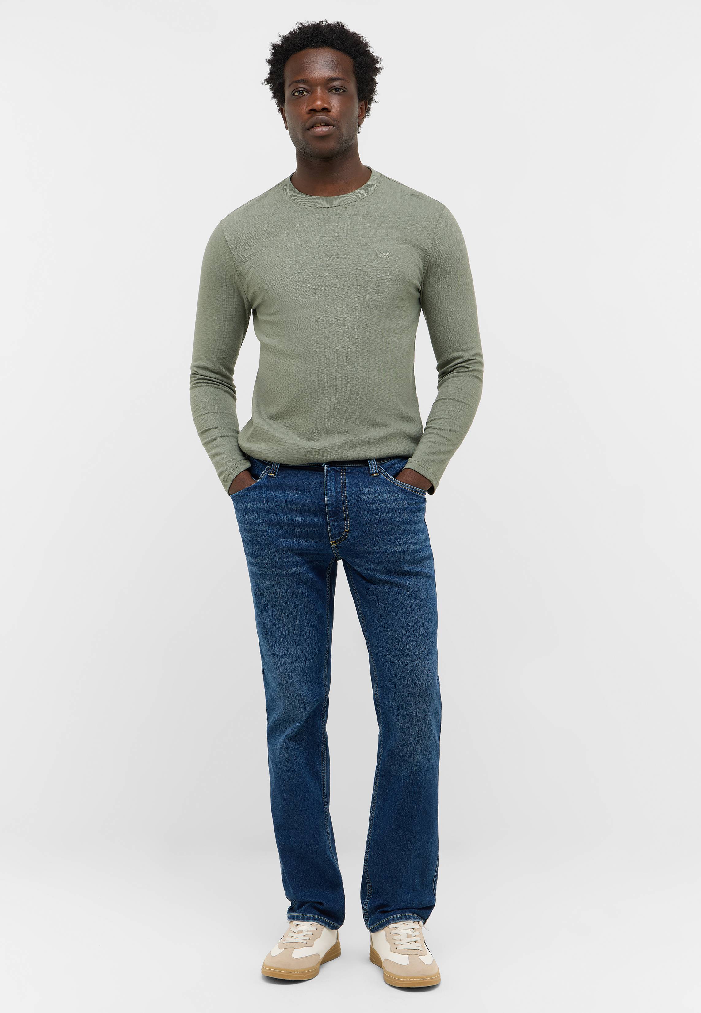 Hosen, Langarm, Person, Stehend, Jeanshose