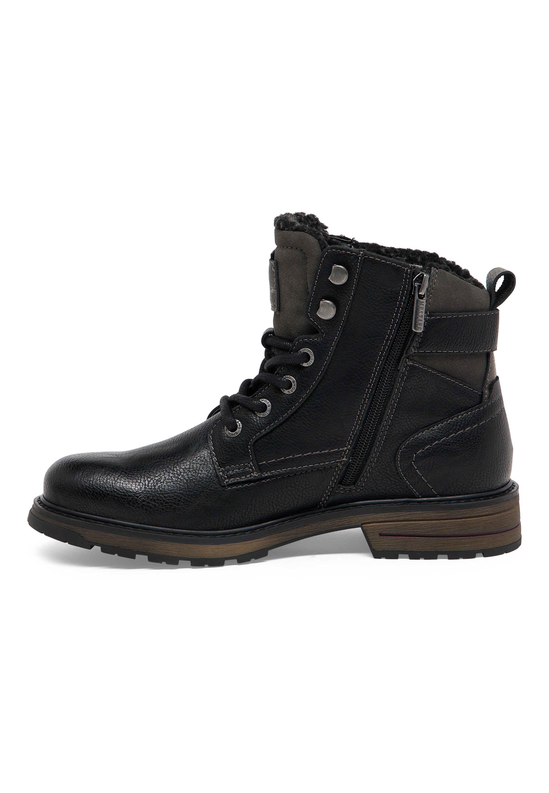 Stiefel, Boot, Leder, schwarz, Stiefel mit Zip