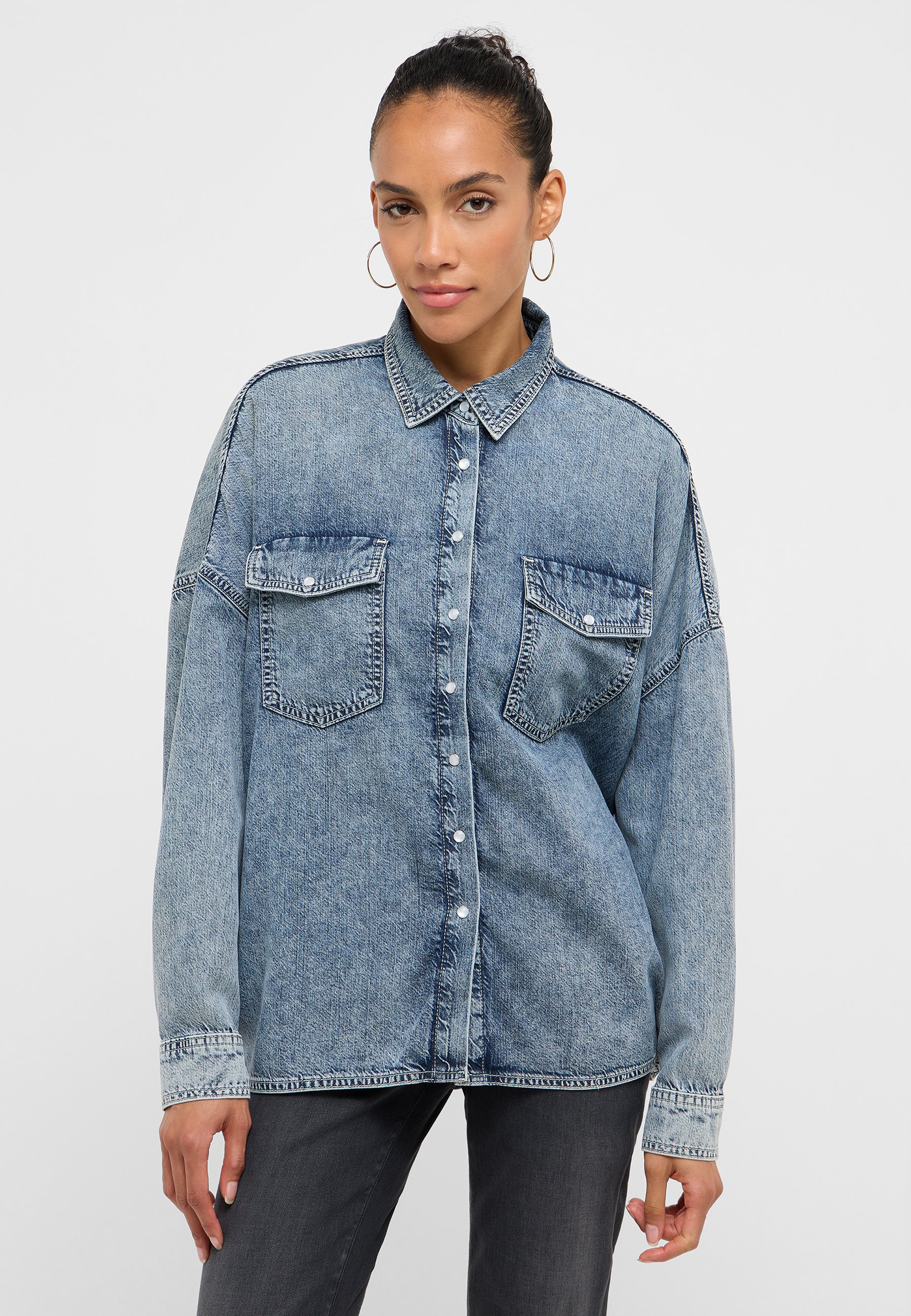 Hosen, Jeanshose, Langarm, Weste, Hemd