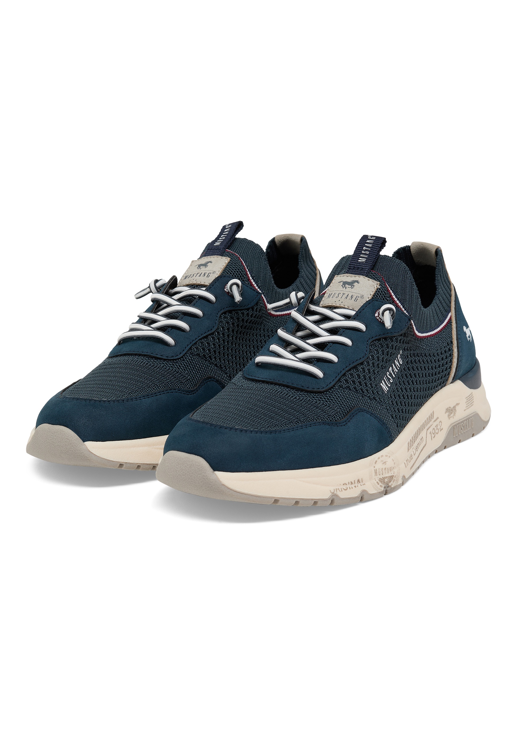 Sneaker, Blau, Netzstoff, Schnürschuh, Plateausohle