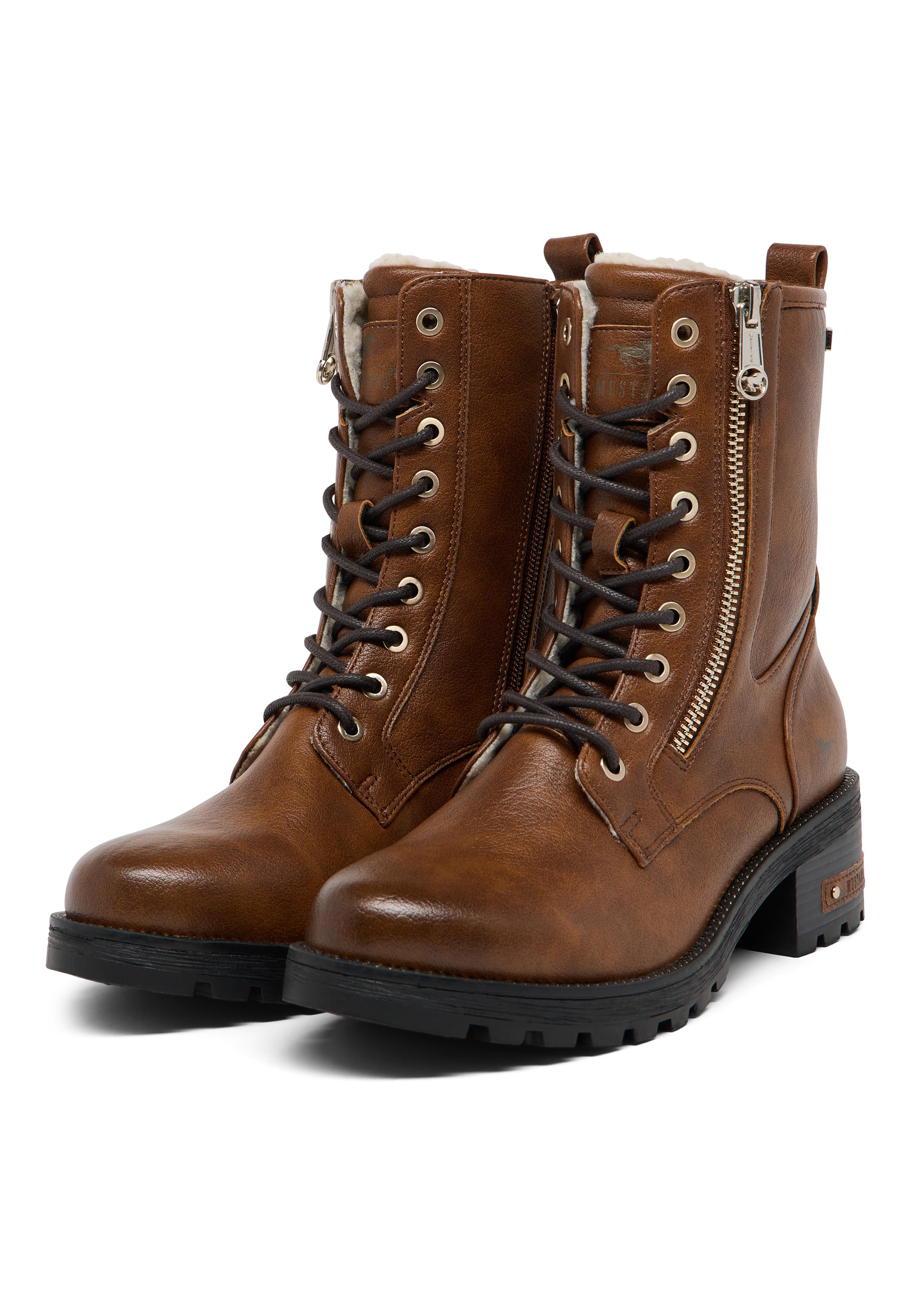 Stiefel, Lederstiefel, braun, Schnürstiefel, Gummisohle