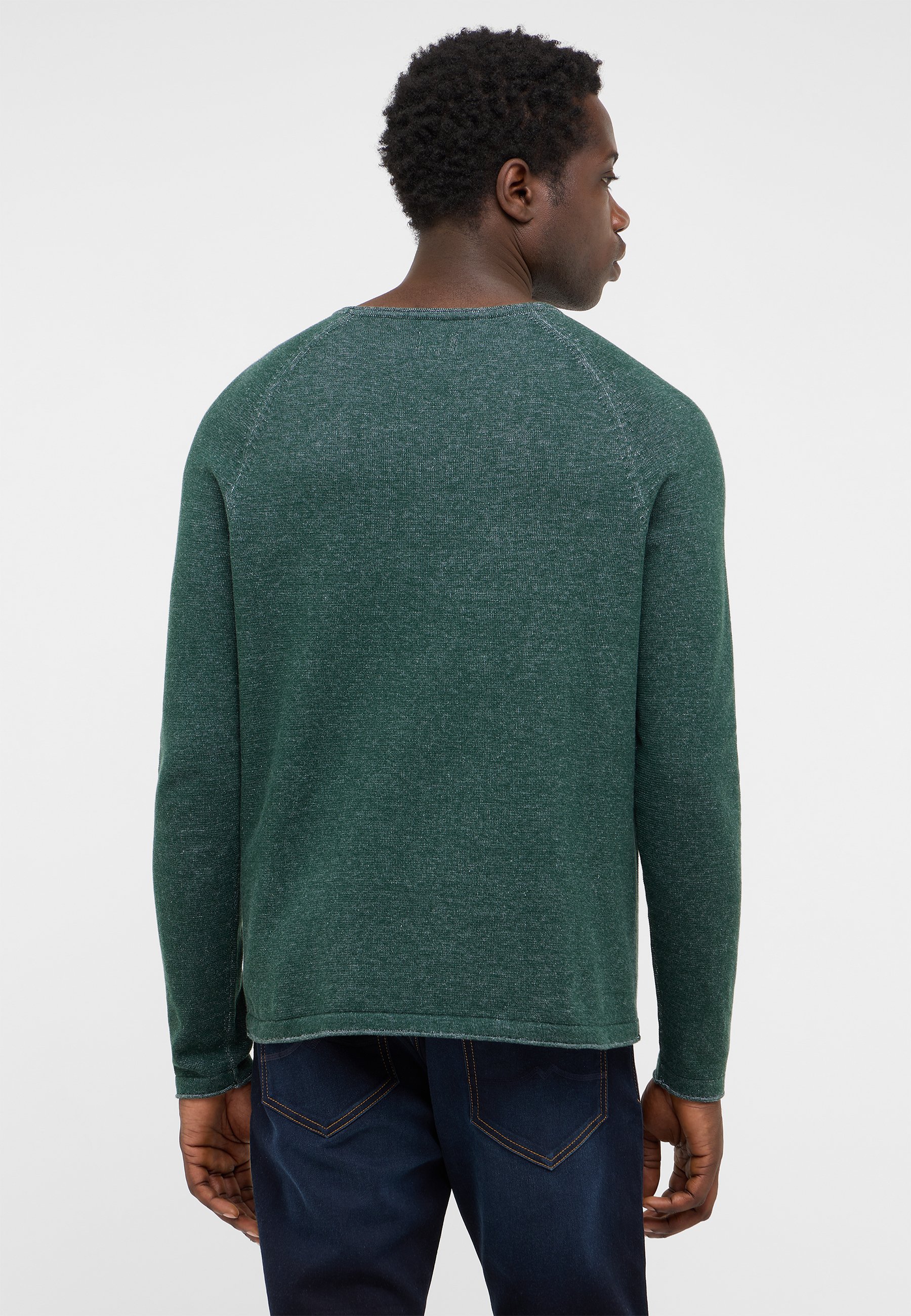 pullover, longsleeve, grün, strick, basis