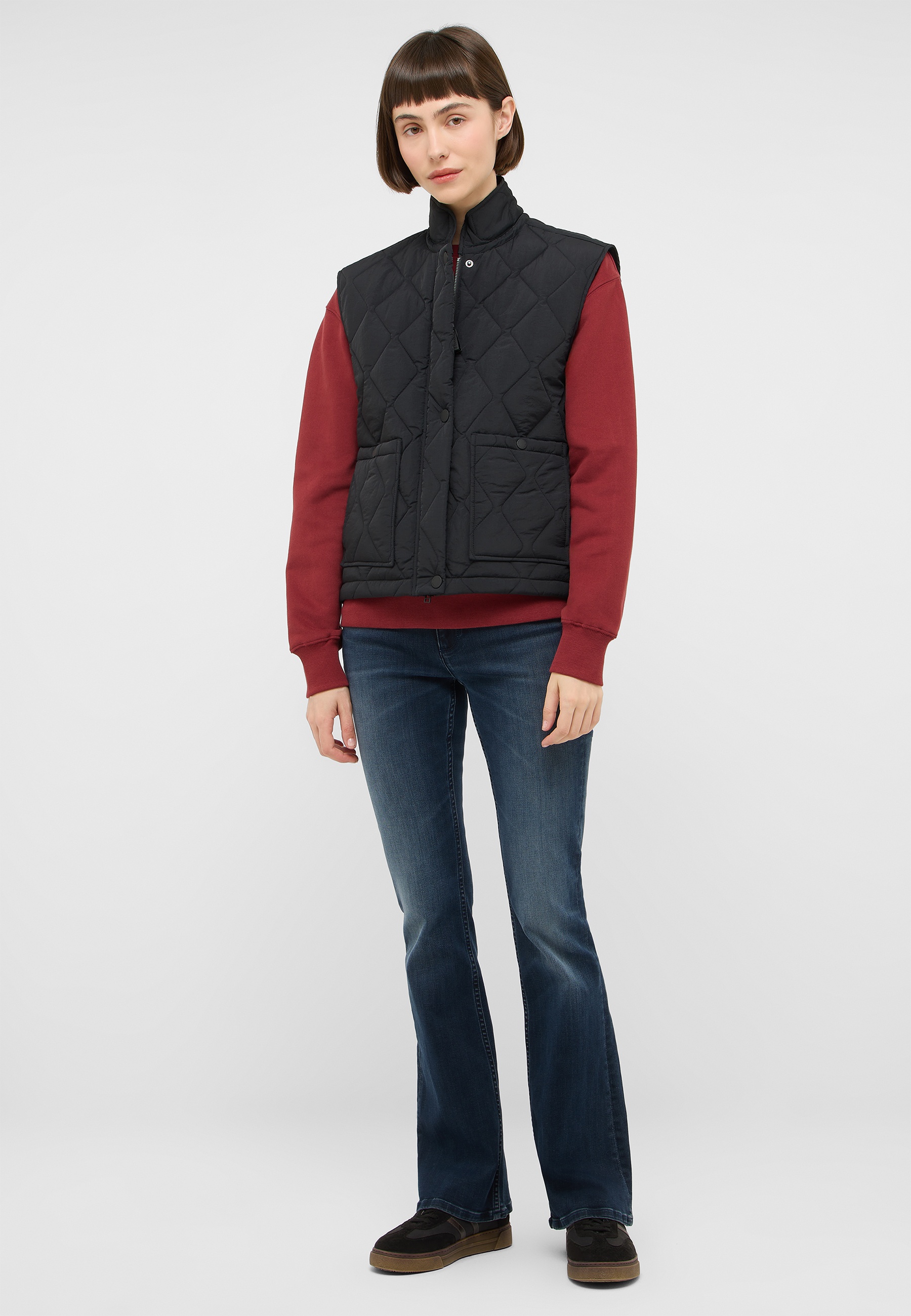 weste, quilted, pufferweste, dunkelgrau, revers