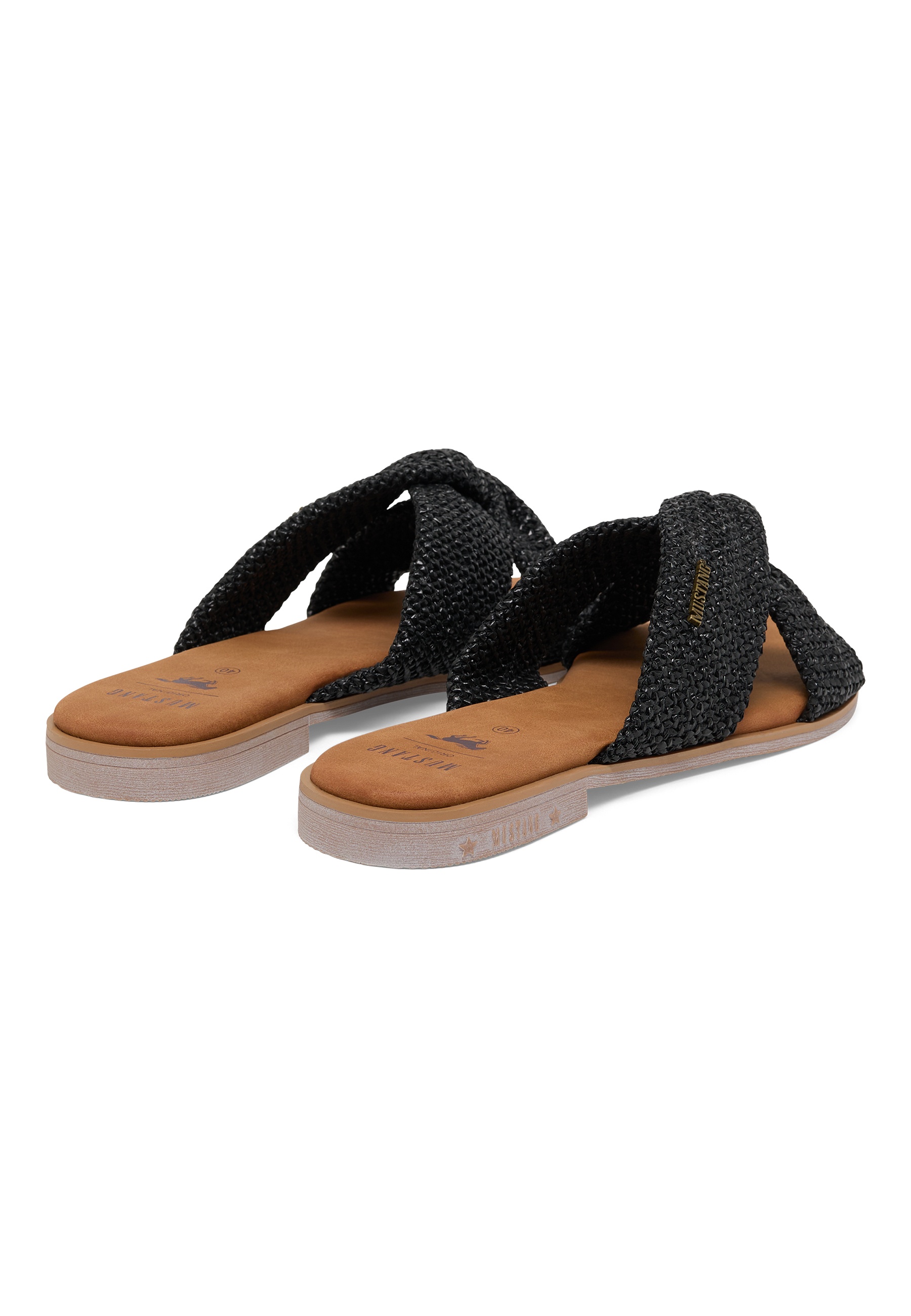 Sandalen, Schwarz, Strapsen, Lederlook, Gummi-Sohle