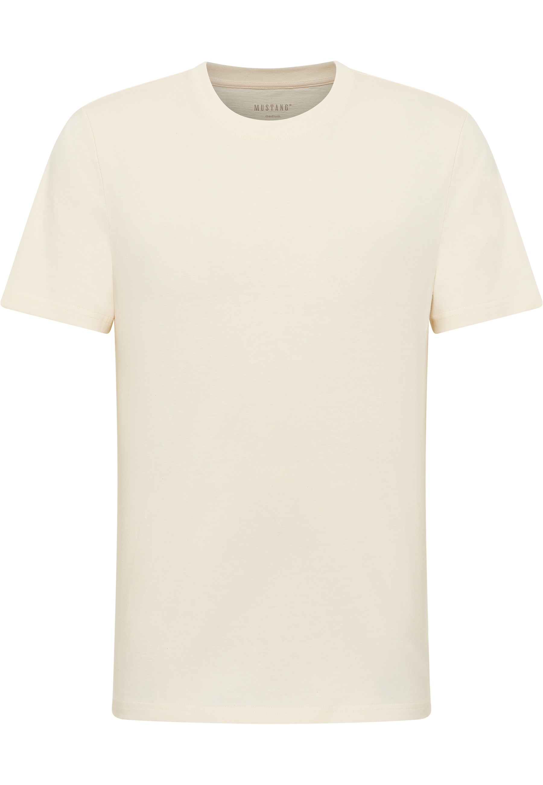 T-Shirt, Beige, Kurzarm, Rundhals, Baumwolle