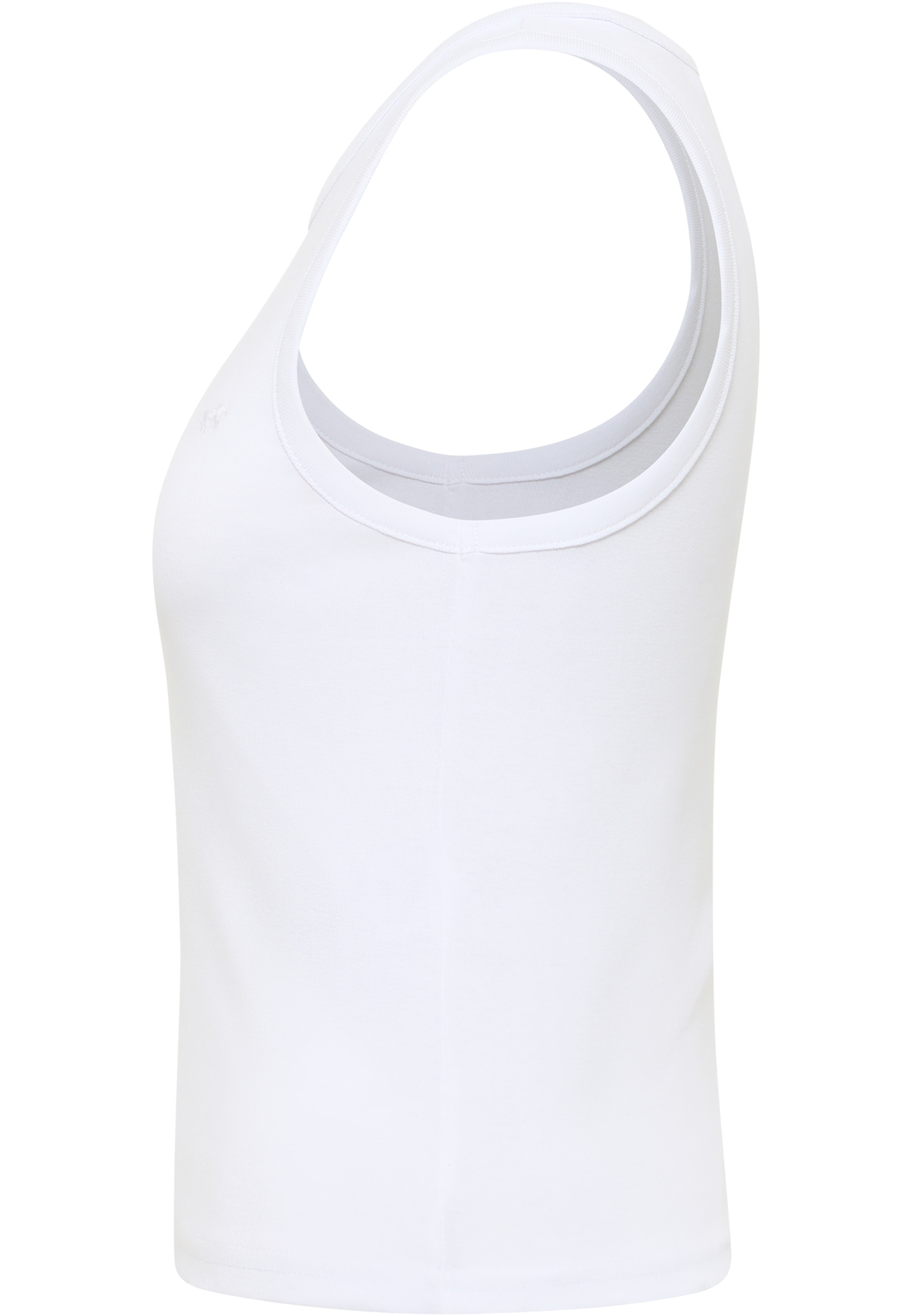 Tanktop, Weiß, Ärmellos, Dehnbar, Unifarbig