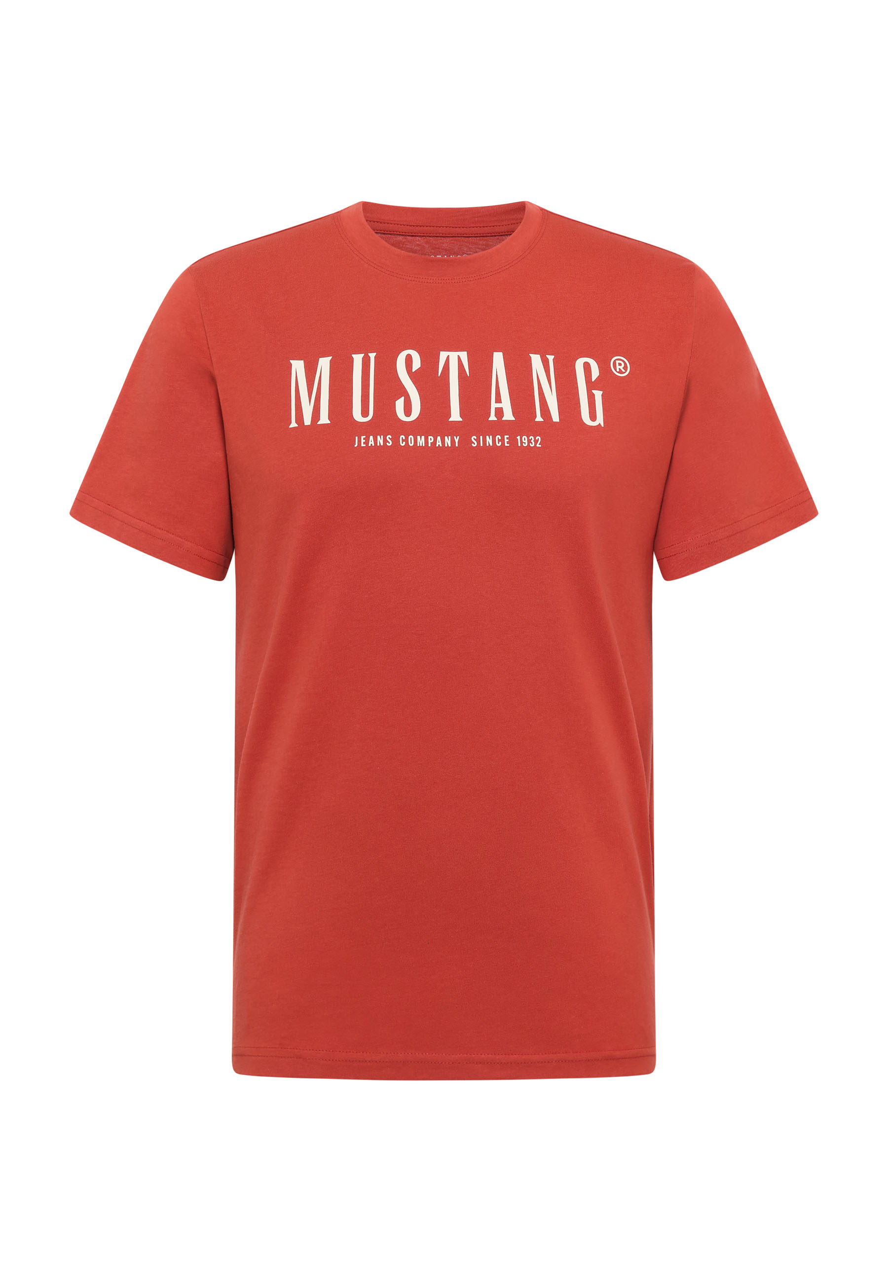 Tee, T-Shirt, Mustang, roter Farbton, Logo-Print