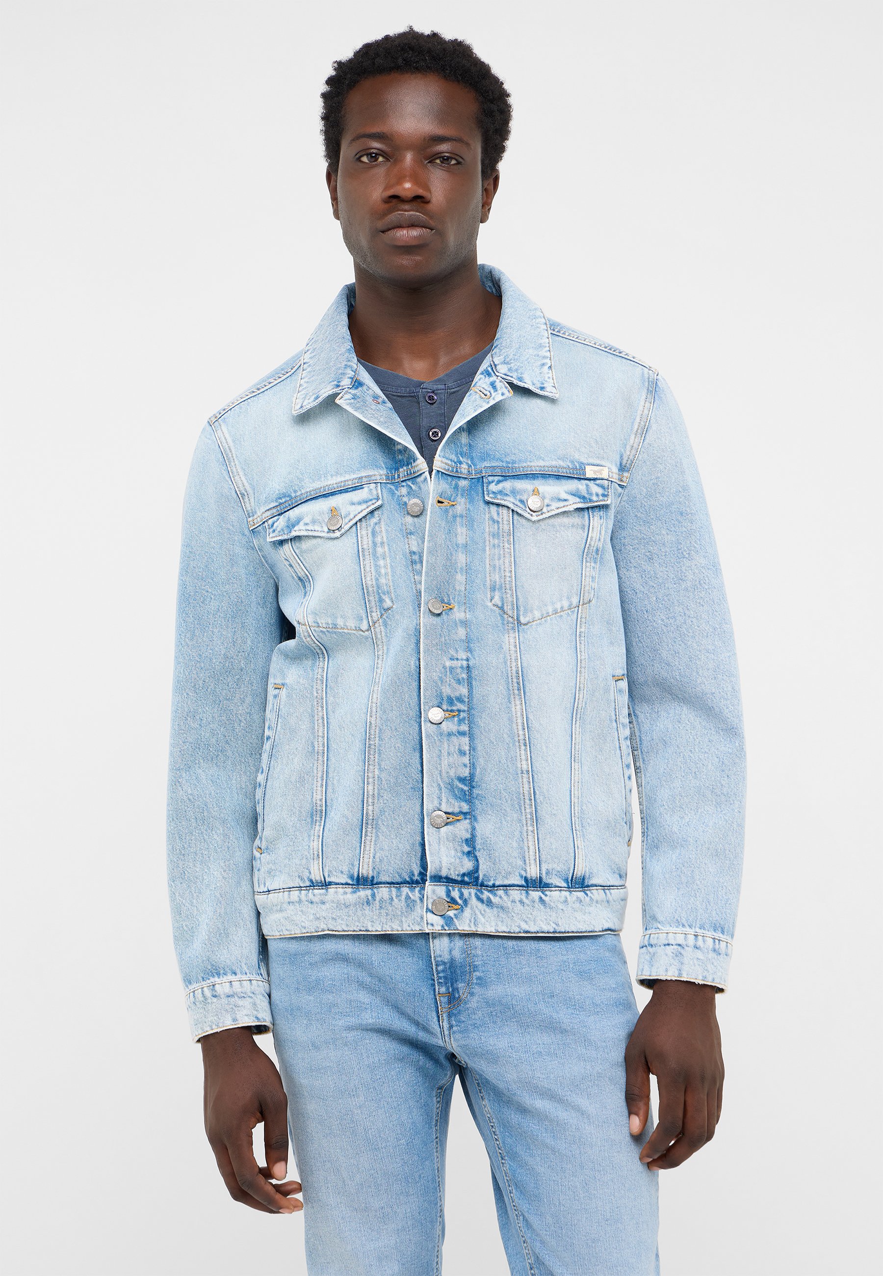 jacke, denim, jeansjacke, langarm, knopfleiste