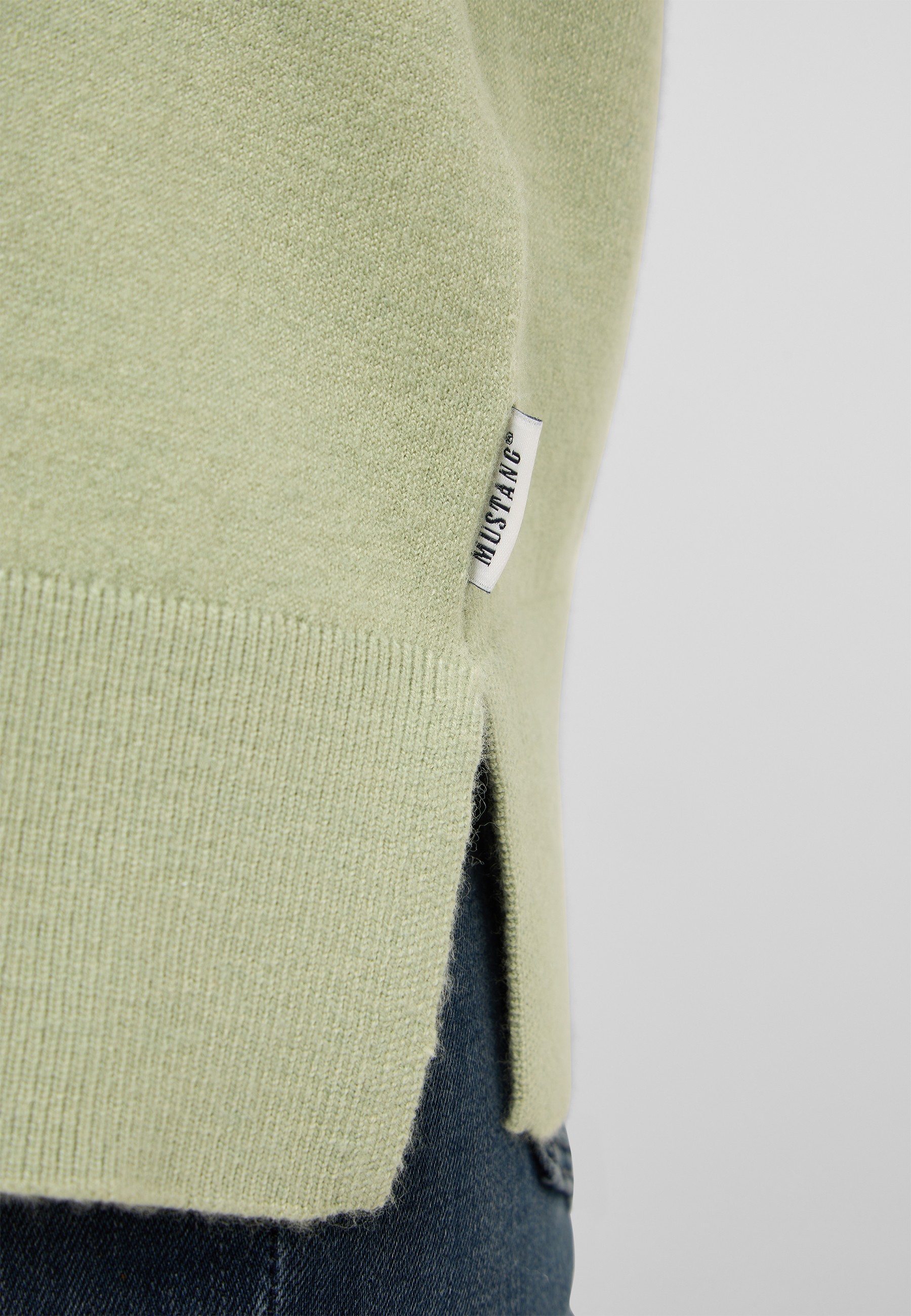 Poloeck, Strickpullover, Muster, ohne Markenlogo, Knopfleiste nicht sichtbar