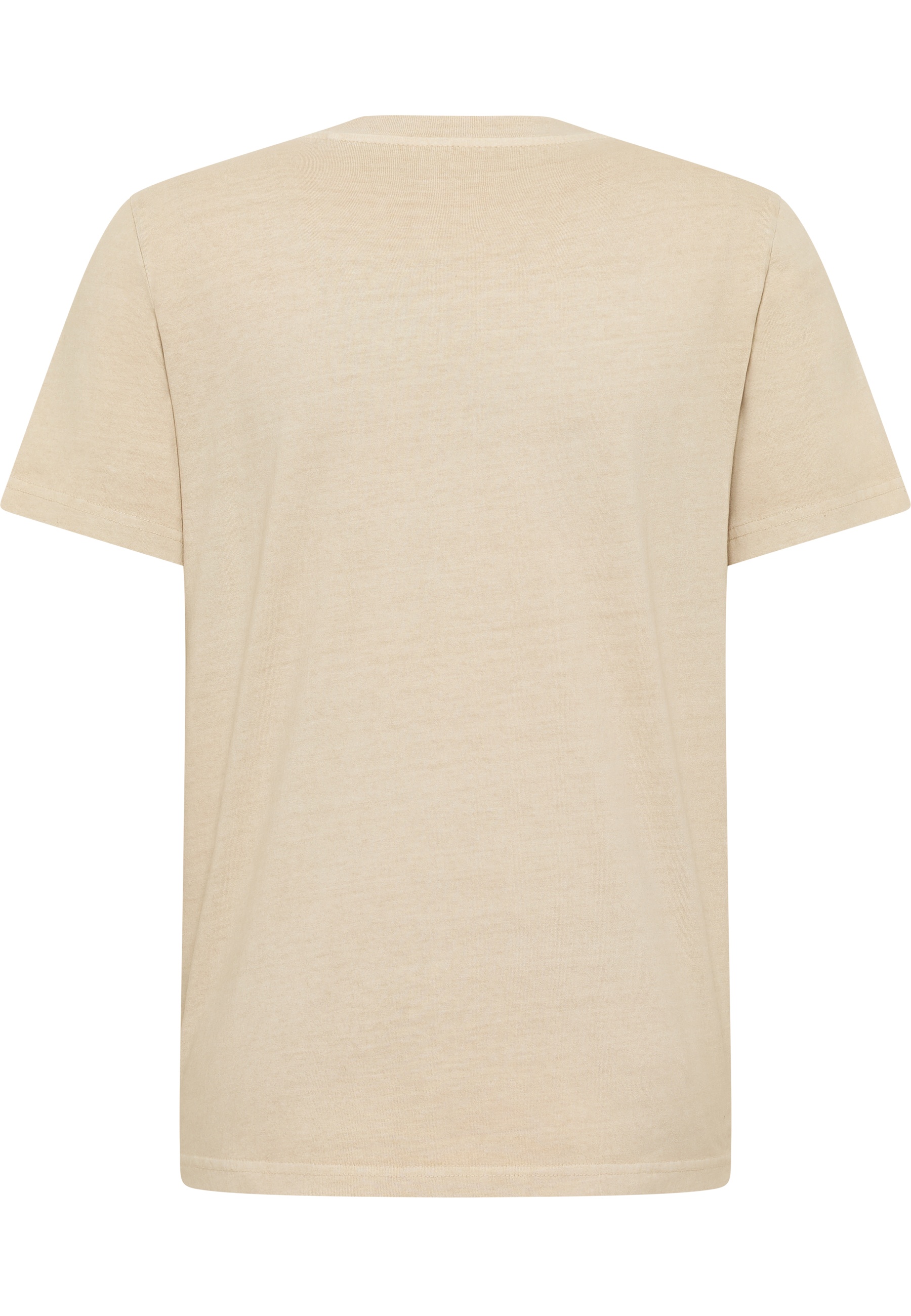 Beige, T-Shirt, Kurzarm, Rundhals, Baumwolle