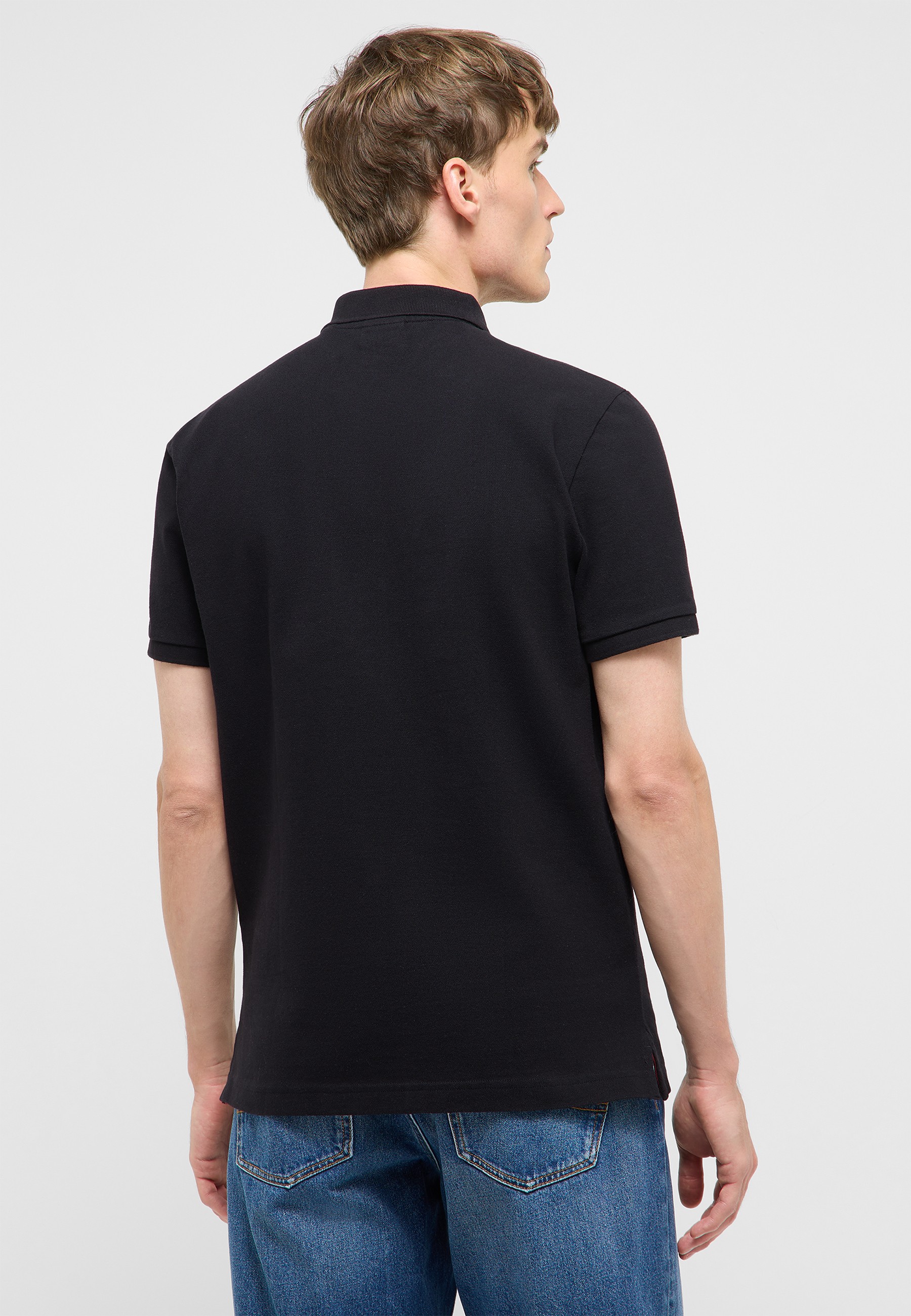 Polohemd, Kurzarm, Schwarz, Klassisch, Polo