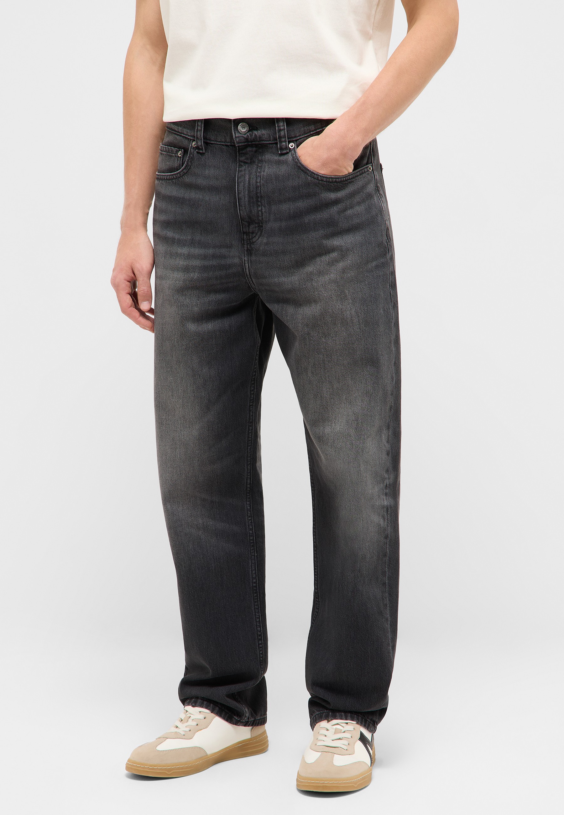 jeans, dad jeans, mid wash, freizeitjeans, straight leg