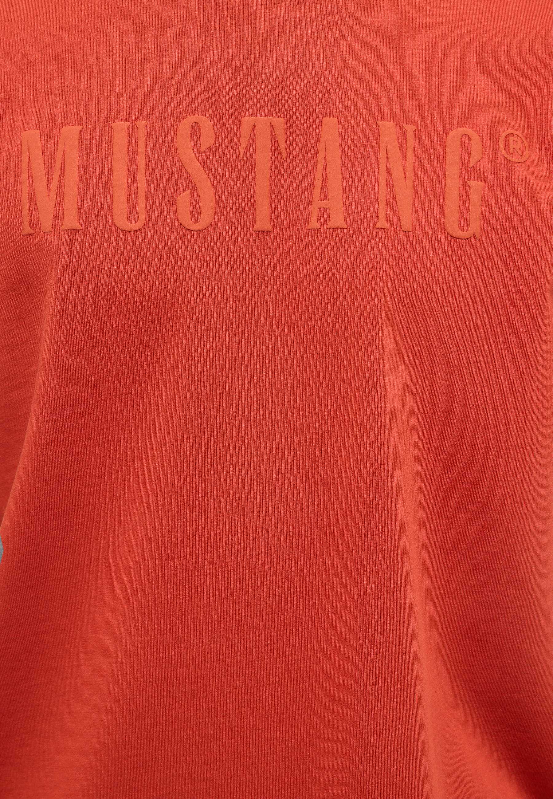 t-shirt, rot, mustang, logo, casual