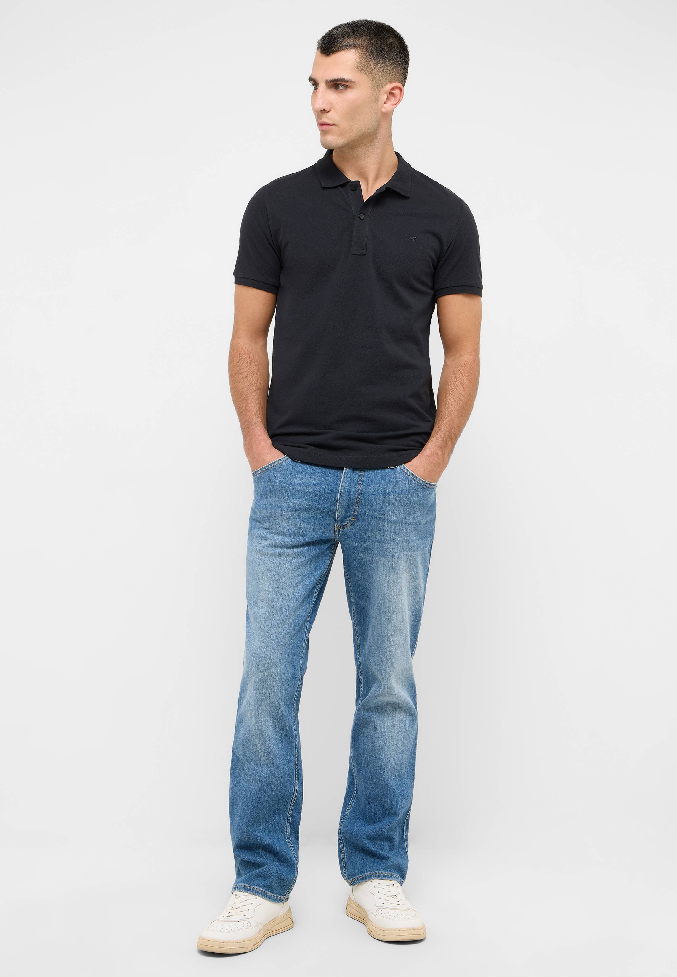 Hosen, Jeans, T-shirt, Mann, Person