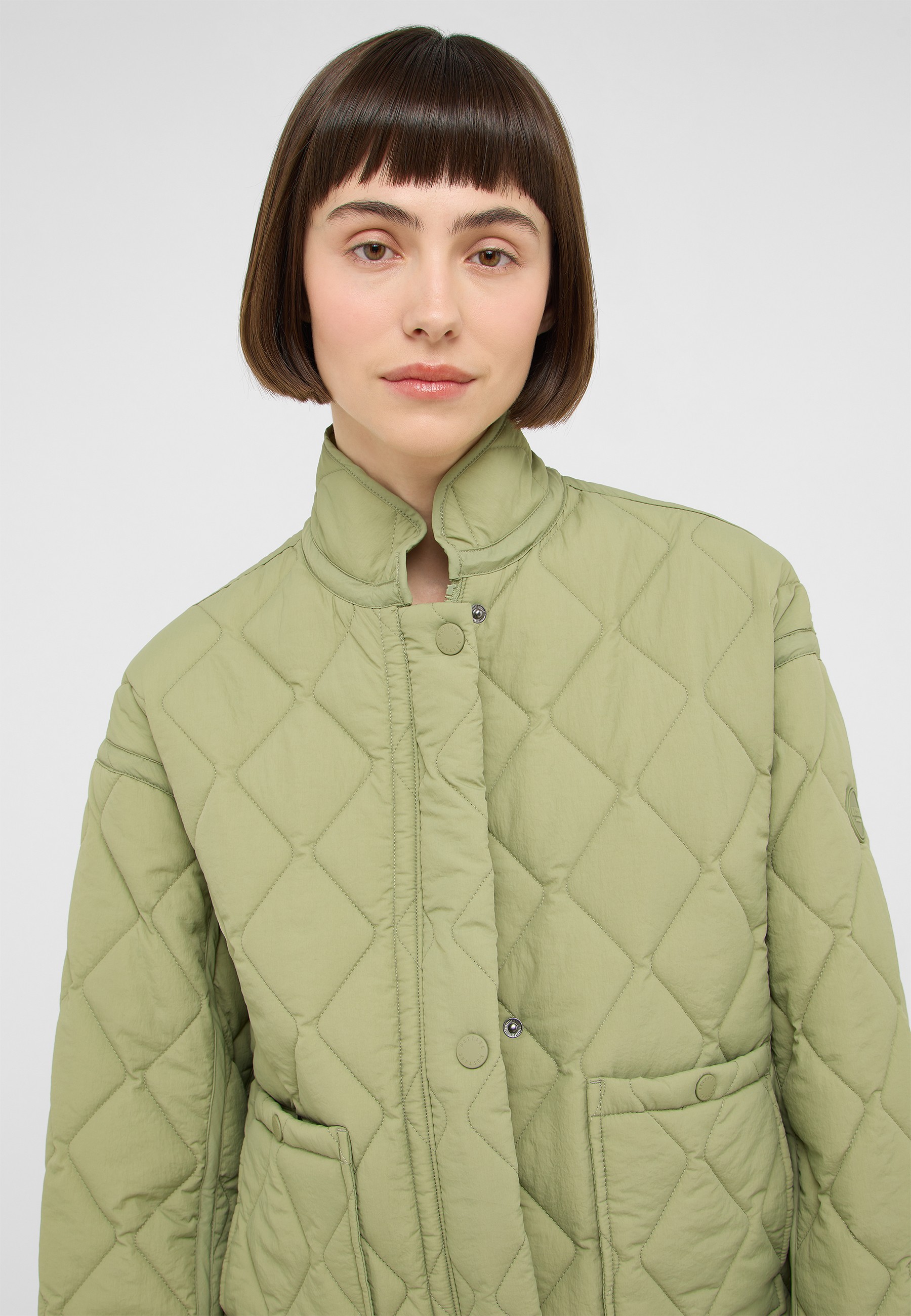 quilted jacket,  hellgrün,  Stehkragen,  gepolstert,  Oberbekleidung