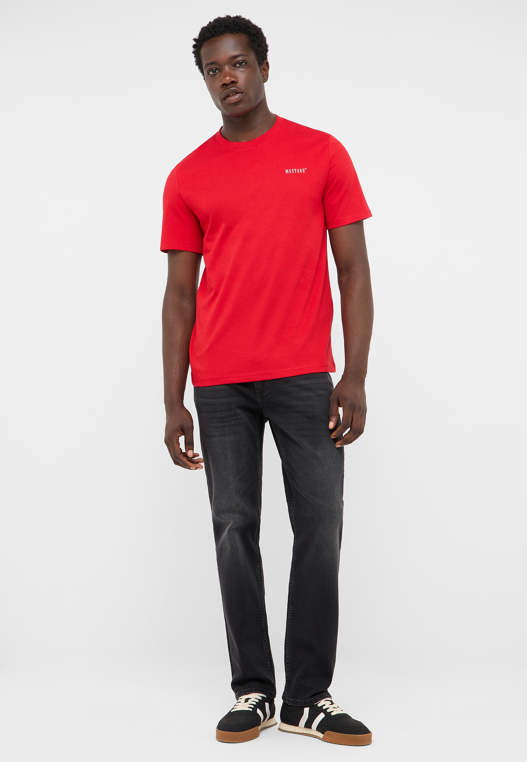 T-Shirt, Rot, Rundhalsausschnitt, Kurzarm, Einfarbig