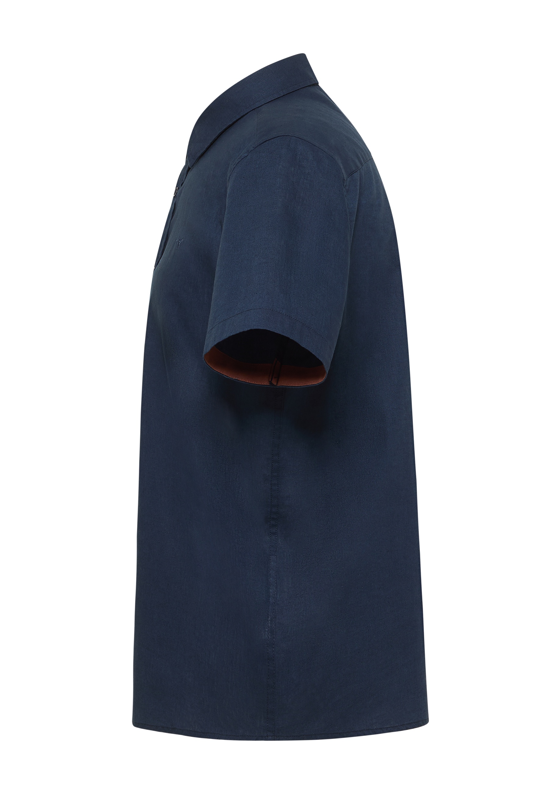 Nachtblau, Hemdbluse, Kurze Ärmel, Stoffhose?, Polohemd?, Kragen, Rucken?, Kunstleder Innenfutter?, Basic Casual