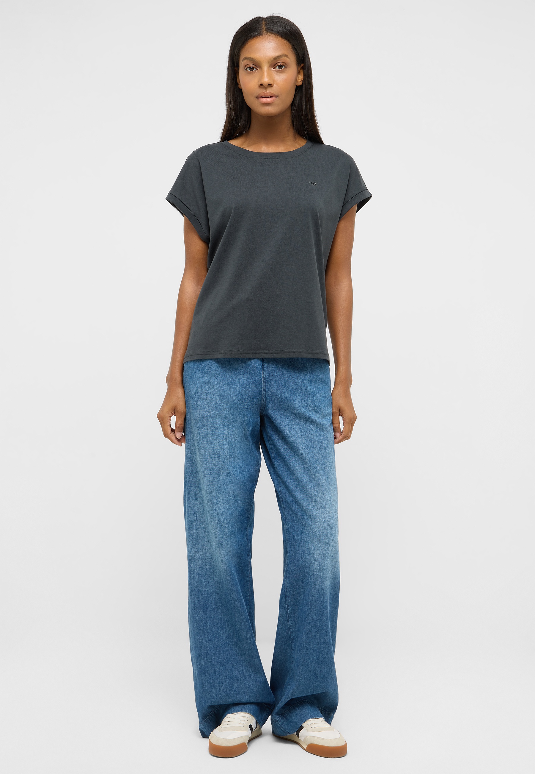 Tee, T-Shirt, Crewneck, Kurzarm, Jeans