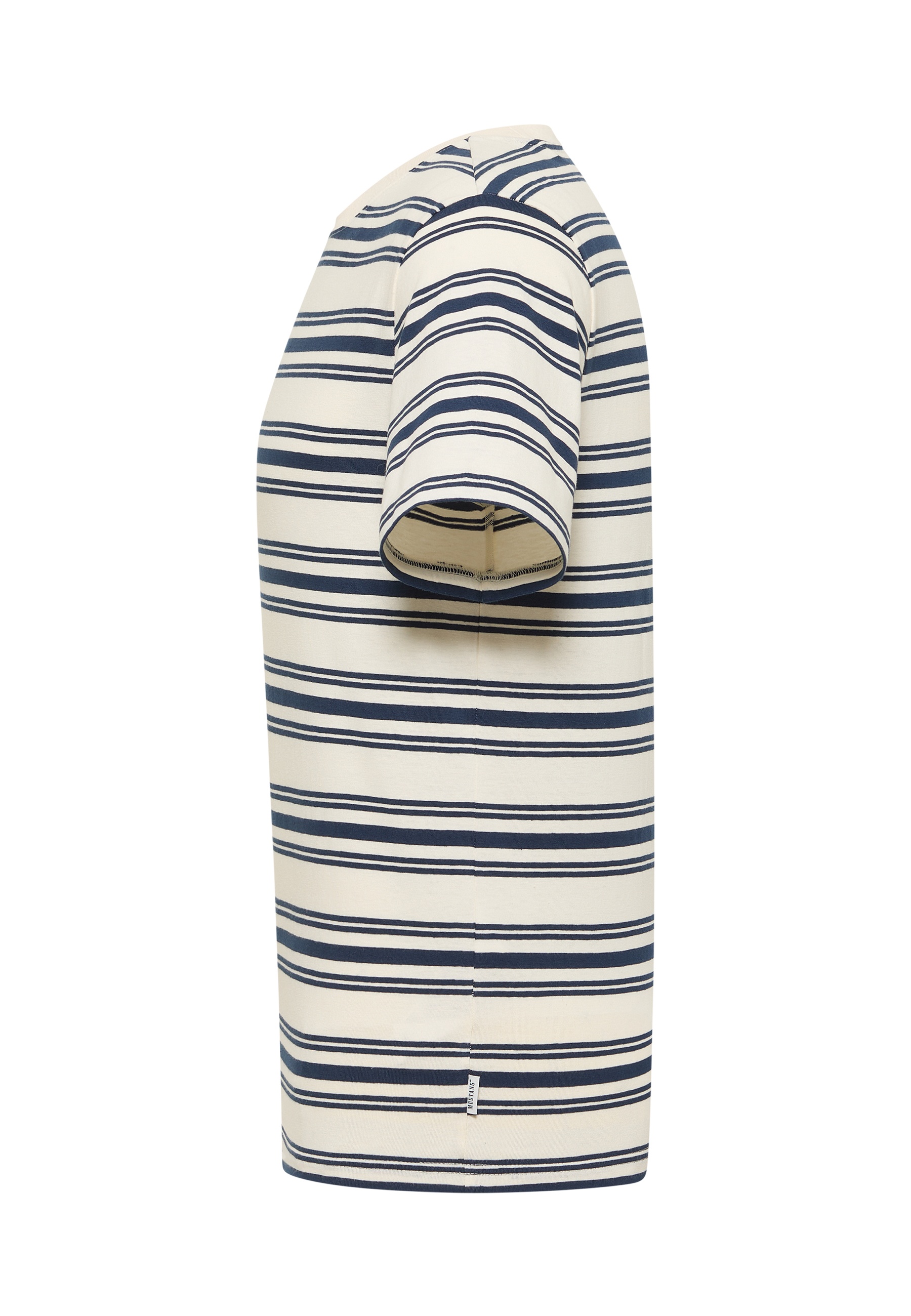 T-Shirt, Streifen, Kurzarm, Beige, Navy