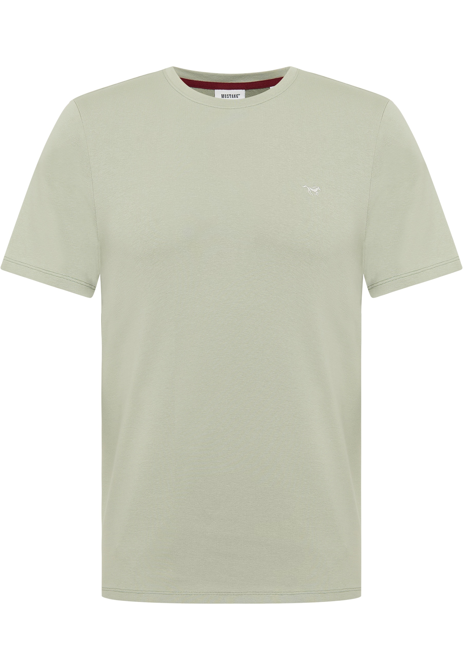 T-Shirt, Rundhals, Kurzarm, Baumwolle, hellgrüner Ton